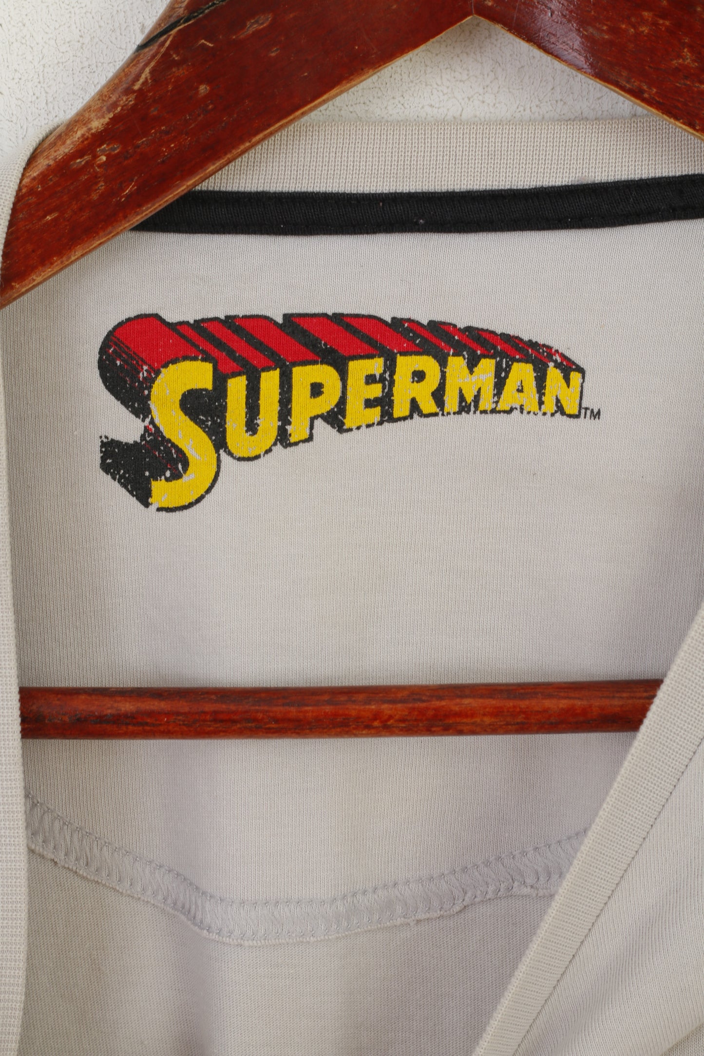 Marks &amp; Spencer DC Comics Camicia da uomo M Maglietta grigia in cotone Superman vintage