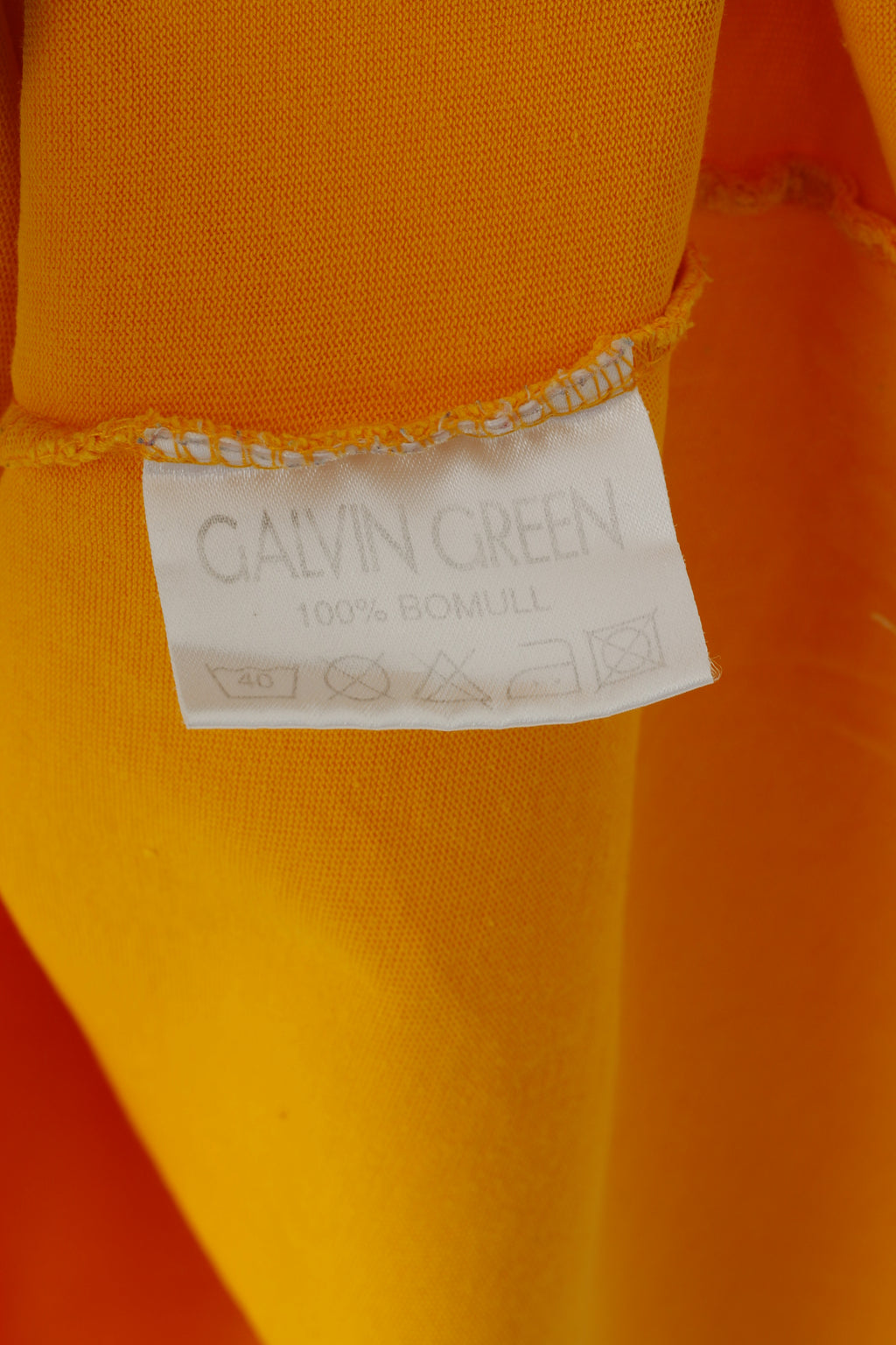 Polo Galvin Green da uomo L. Top sportivo da golf dal taglio ampio vintage in cotone giallo