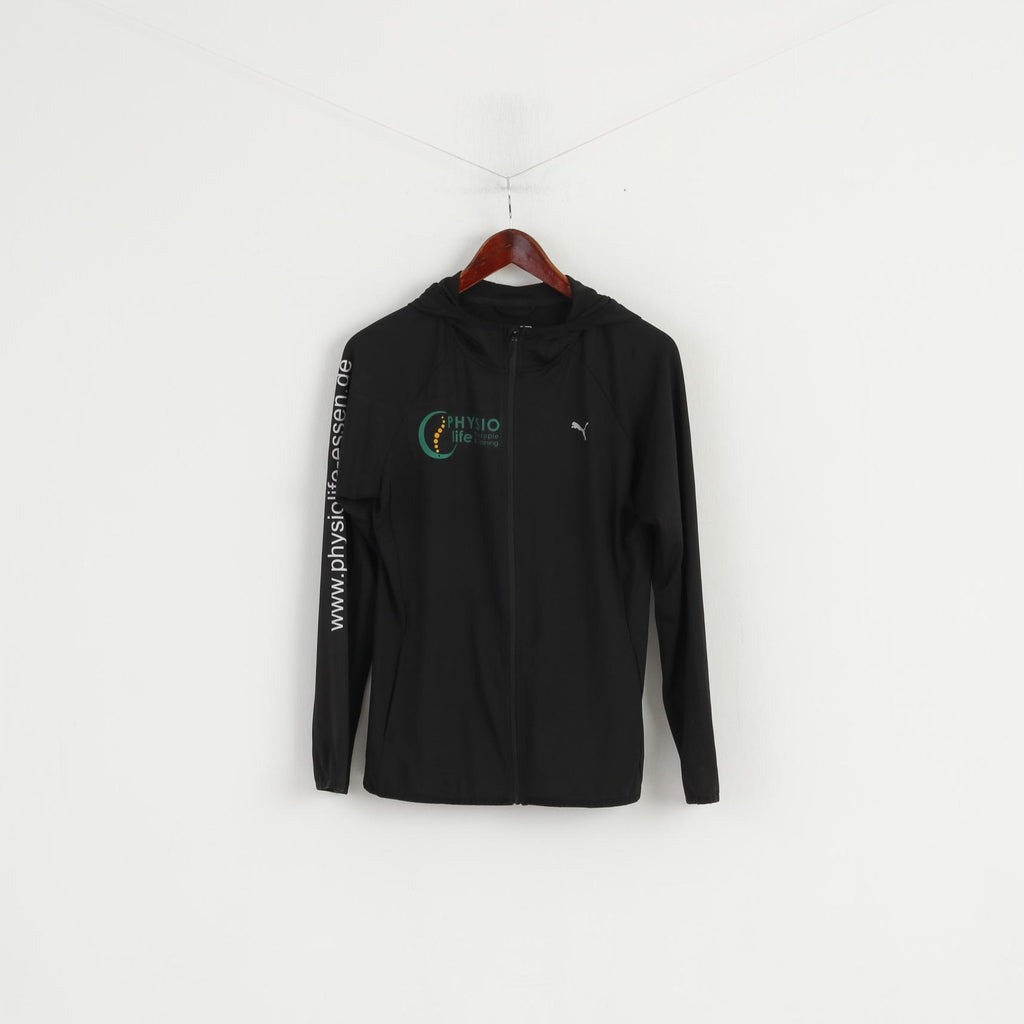 PUMA Femmes M 12 Sweat Noir Stretch À Capuche Zip Up Physio Life Training Top