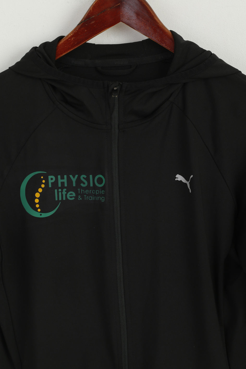 PUMA Femmes M 12 Sweat Noir Stretch À Capuche Zip Up Physio Life Training Top