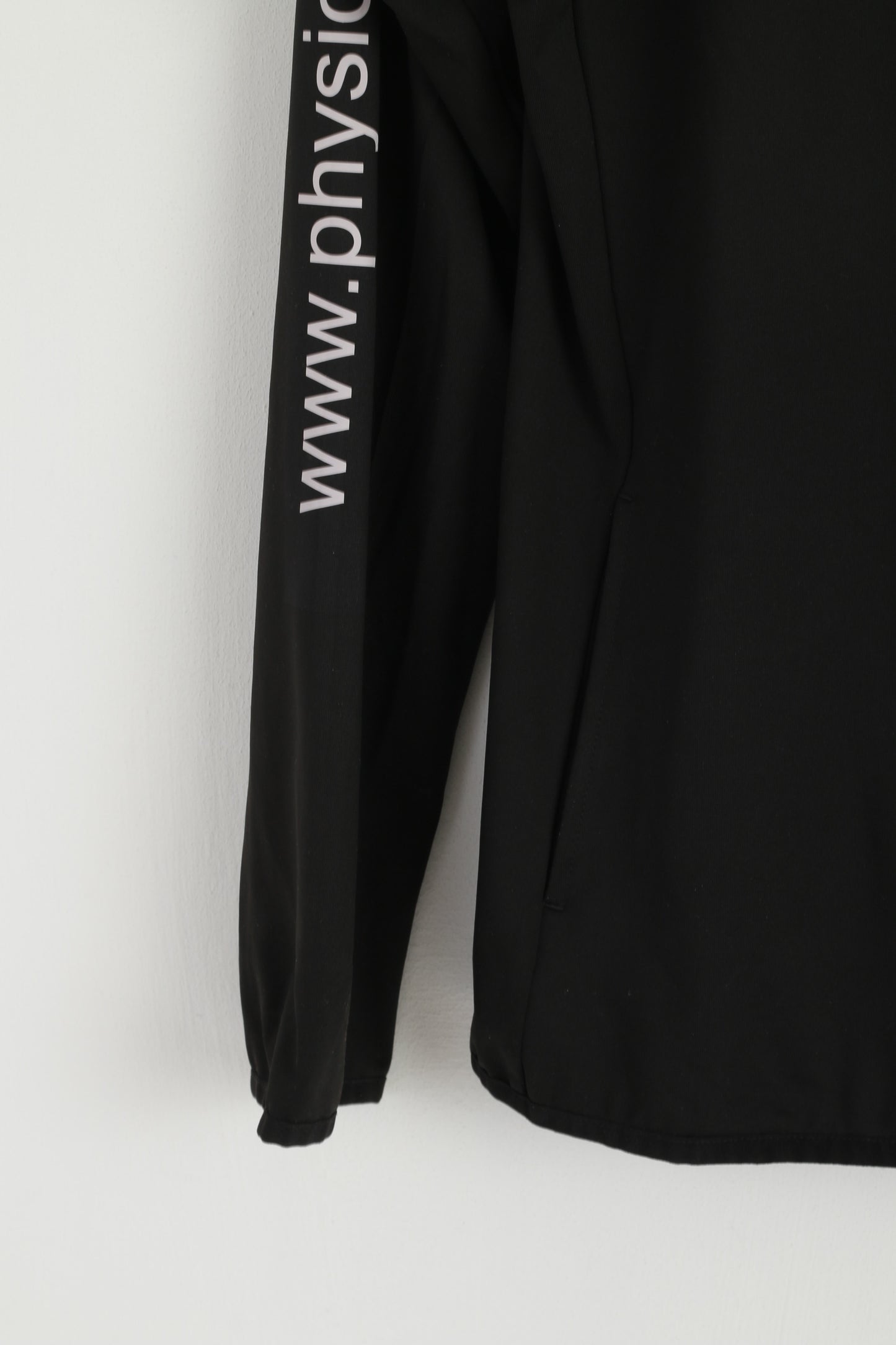 PUMA Women M 12 Sweatshirt Black Stretch Hooded Zip Up Physio Life Training Top