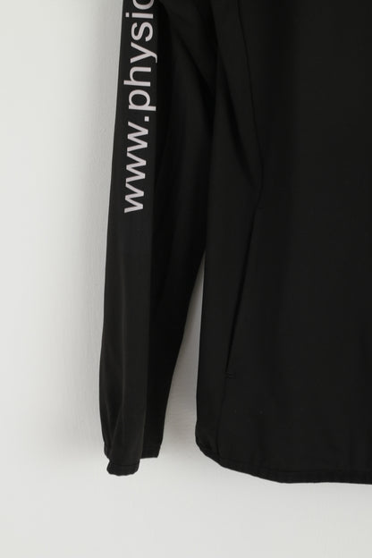 PUMA Women M 12 Sweatshirt Black Stretch Hooded Zip Up Physio Life Training Top