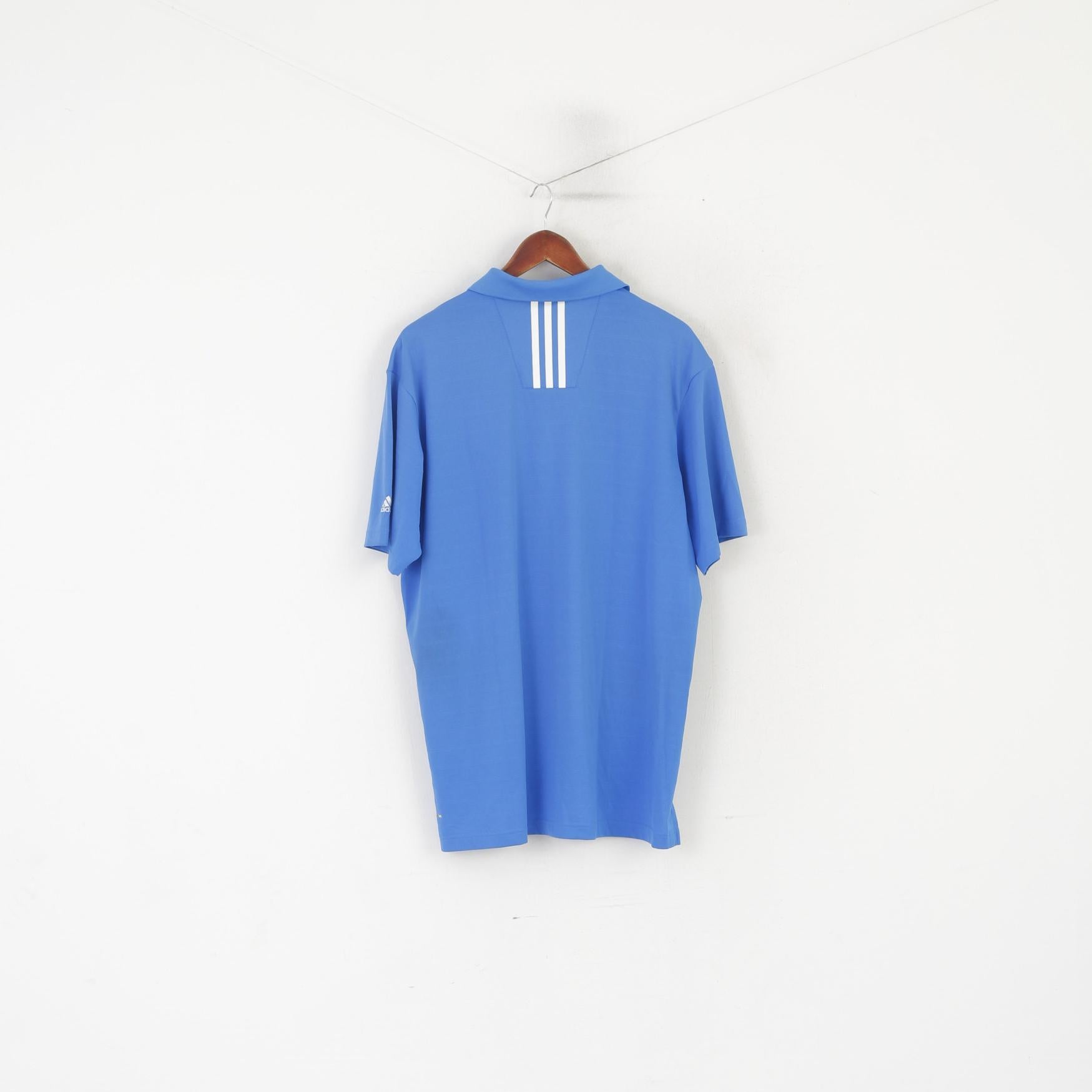 Adidas Homme L Polo Bleu Climalite Golf TPC Scottsdale Jersey Vintage Top