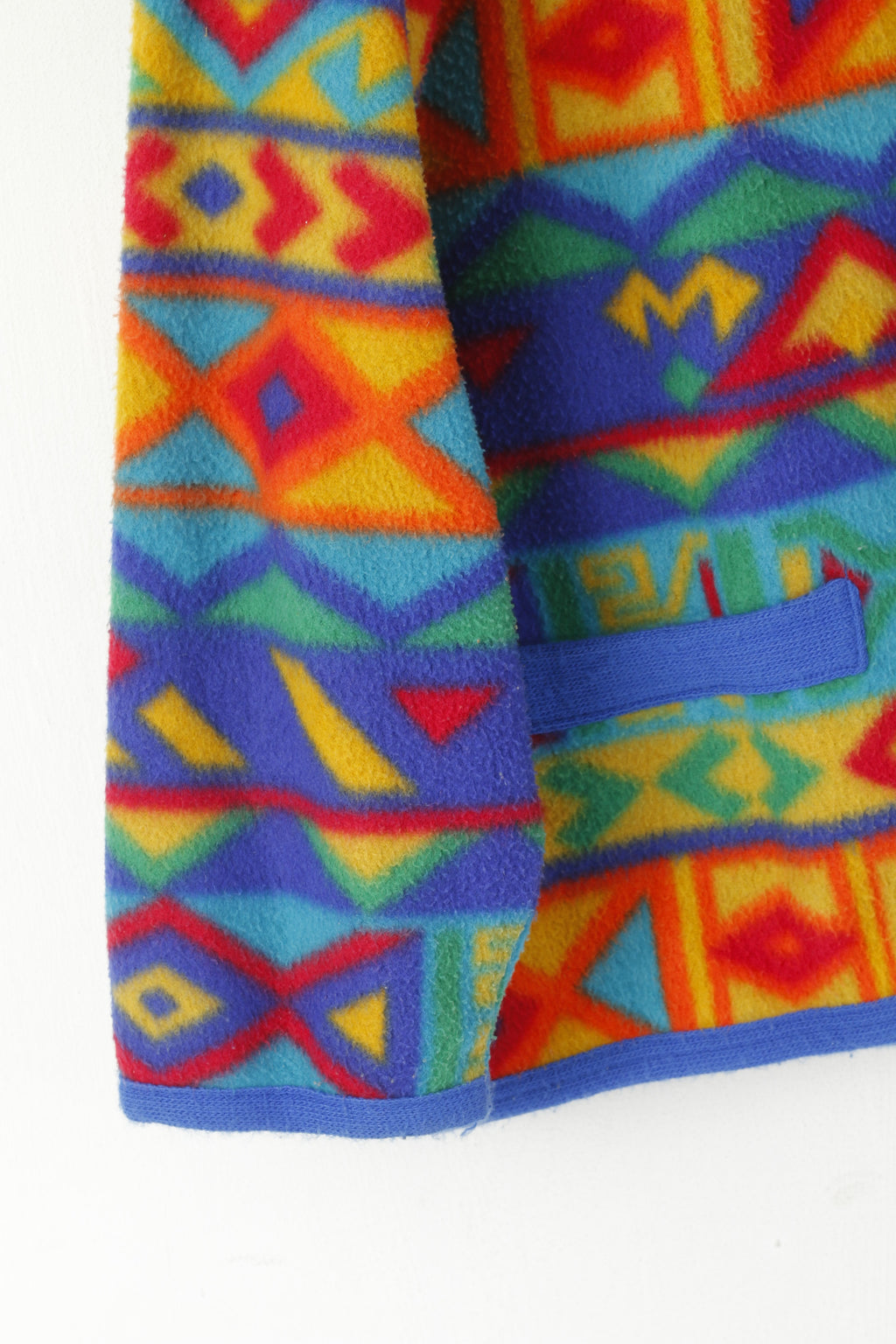 Vintage Women XL Fleece Top Multicoloured Oversize Buttoned Vintage Sweatshirt