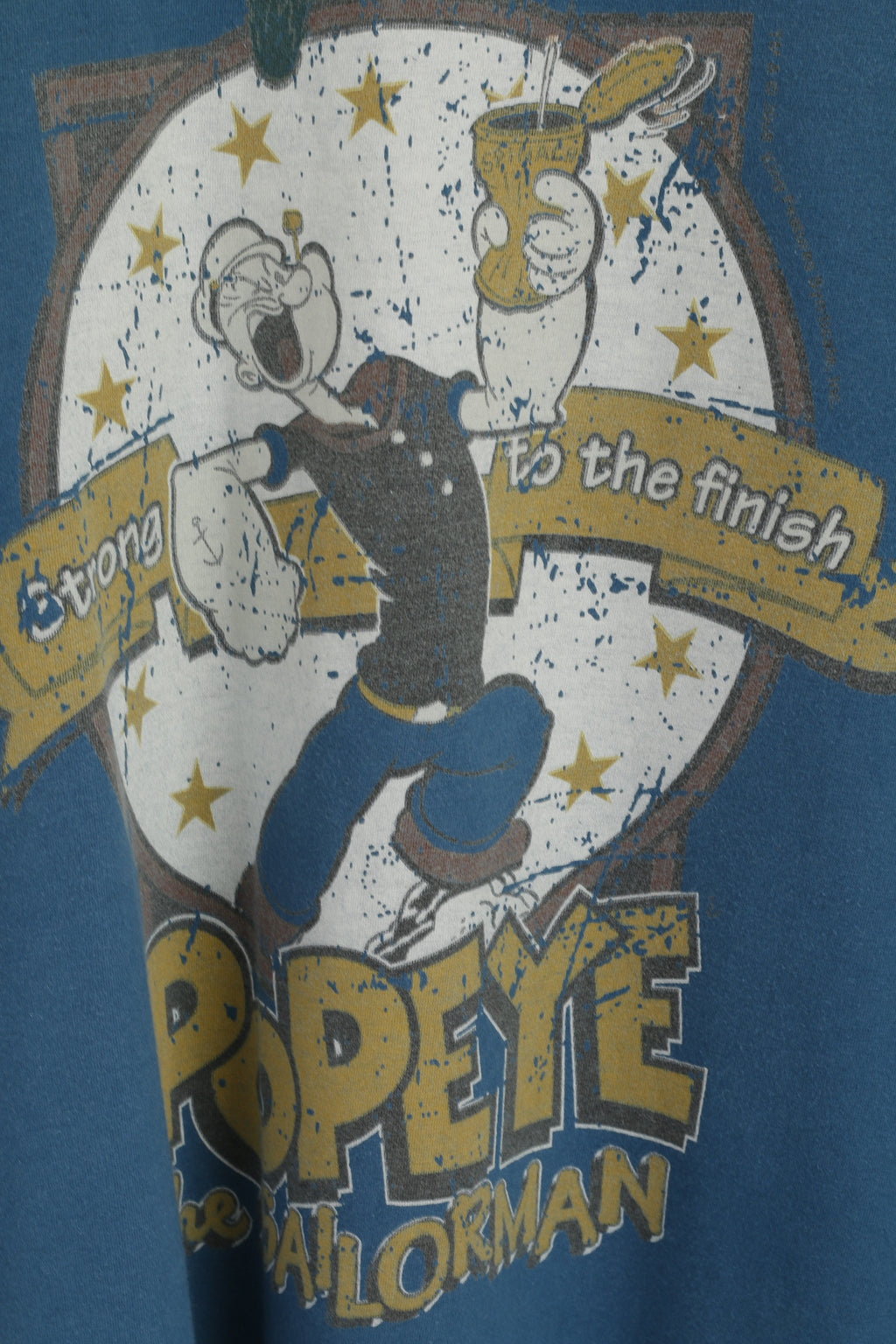 George Men XXL T-Shirt Sea Green Popeye The Sailor Cotton Graphic Crew Neck Top