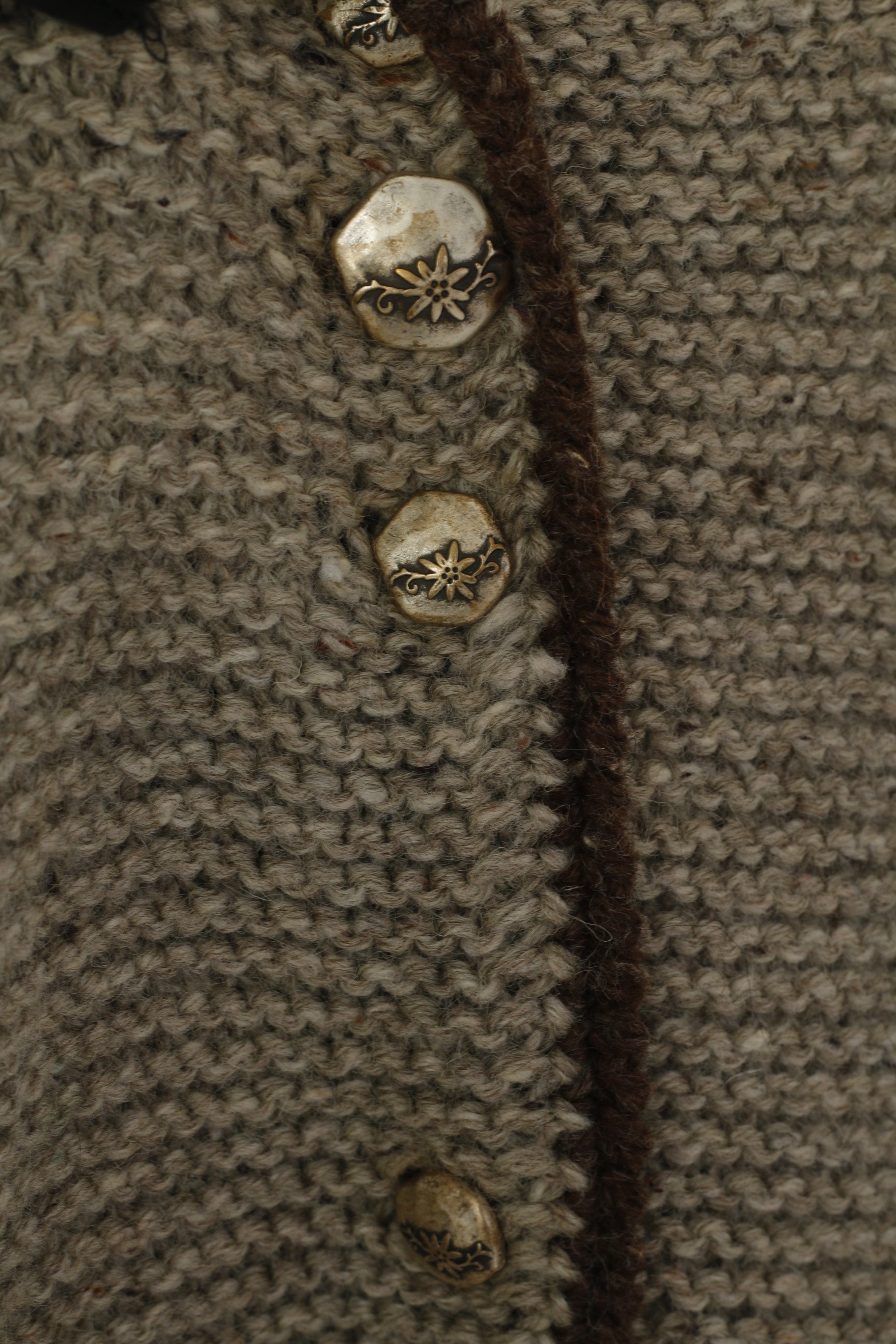 vintage Femmes S/M Jumper Marron vintage Bavière Steampunk Allemand Autriche Pull