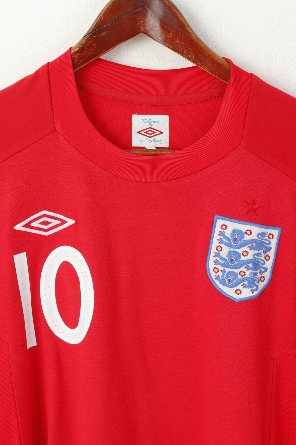 Maglia Umbro da uomo 40 M rossa Maglia nazionale inglese n. 10 Dixon Football Trikot