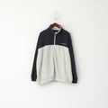 Snowdonia Men 2XL Fleece Top Grey Navy Soft Zip Up Sweatshirt Sportswear Vintage