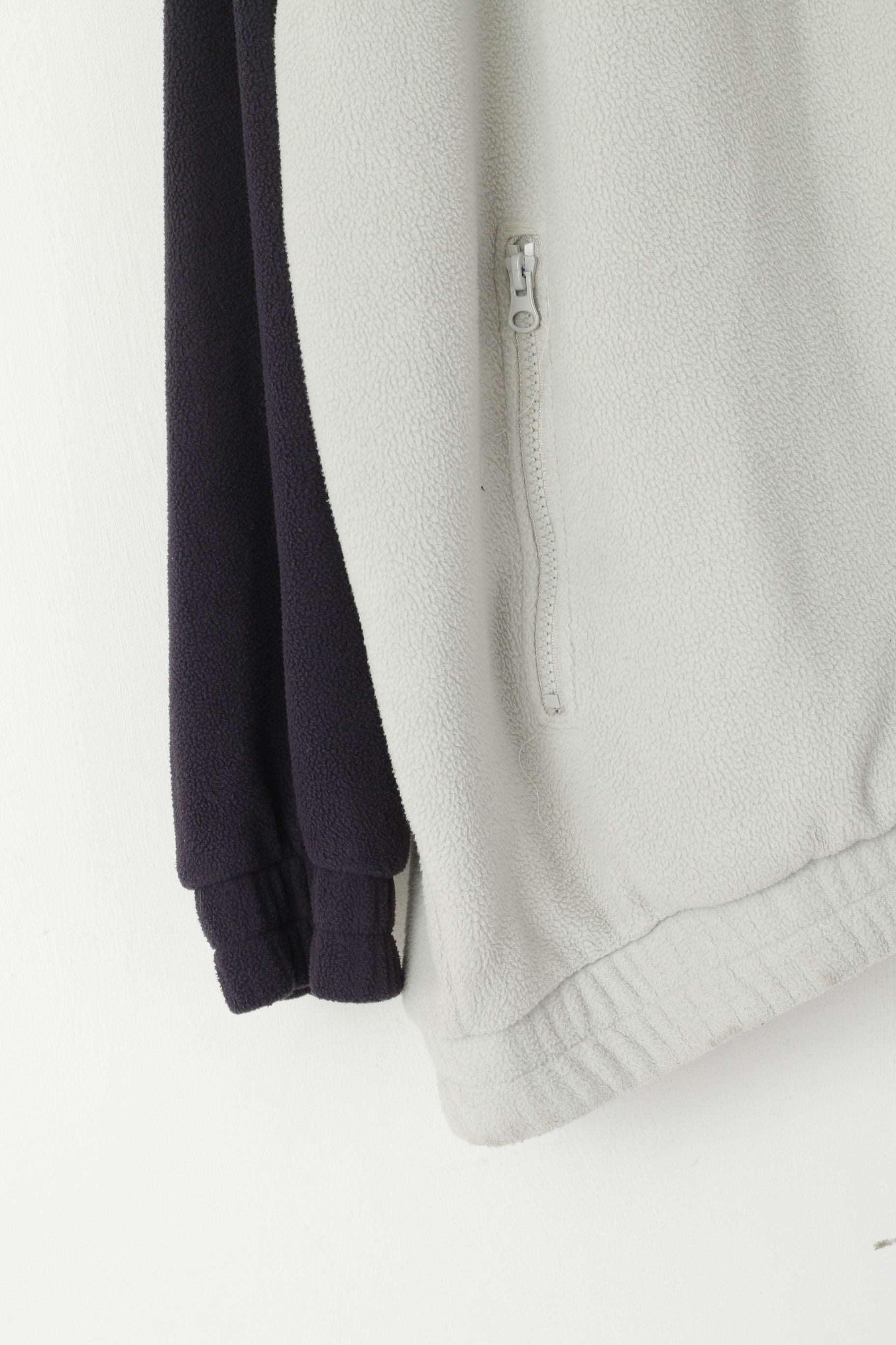 Snowdonia Men 2XL Fleece Top Grey Navy Soft Zip Up Sweatshirt Sportswear Vintage