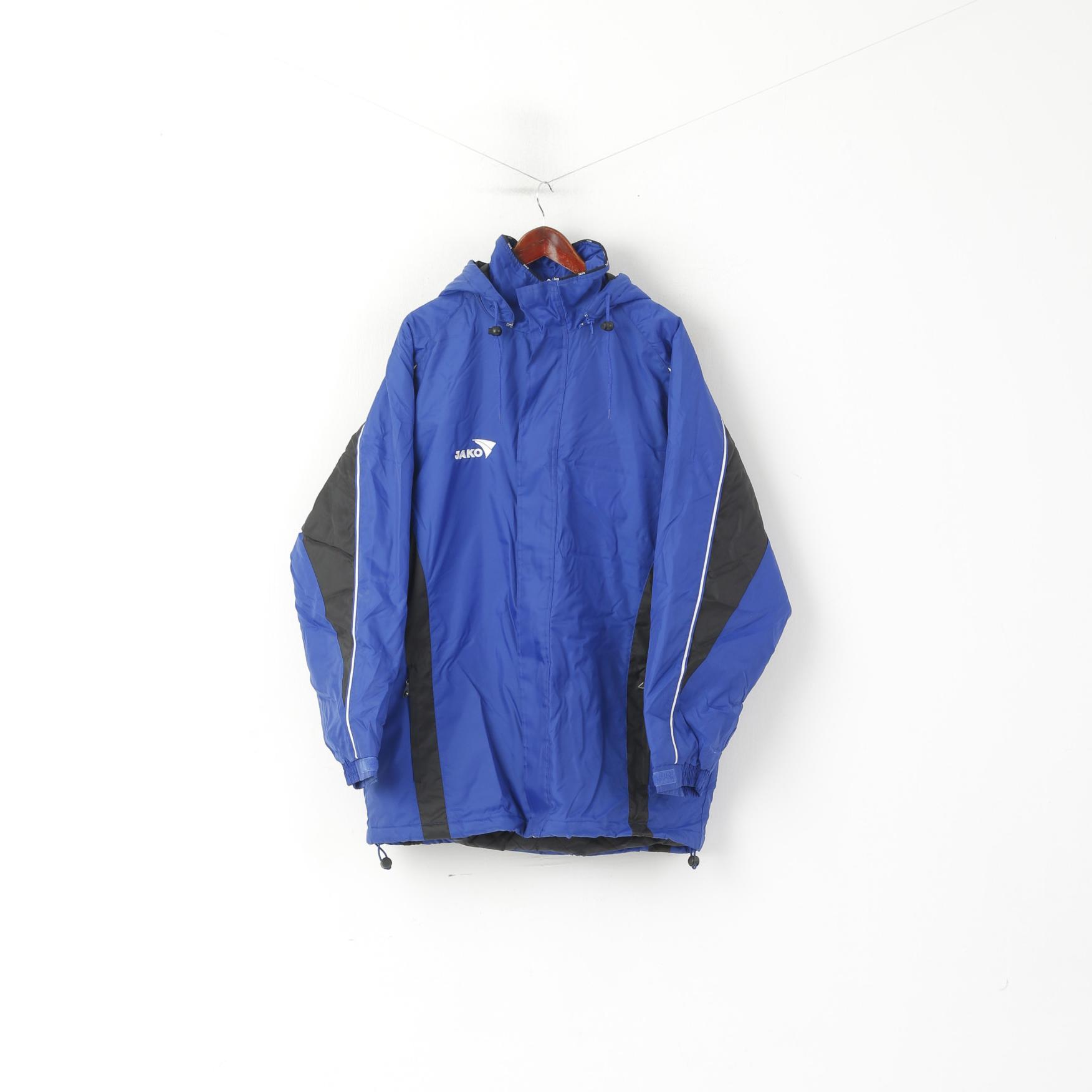 Nuova giacca JAKO da uomo XL Blu Sport imbottito Abbigliamento sportivo con cappuccio Team Sport Top
