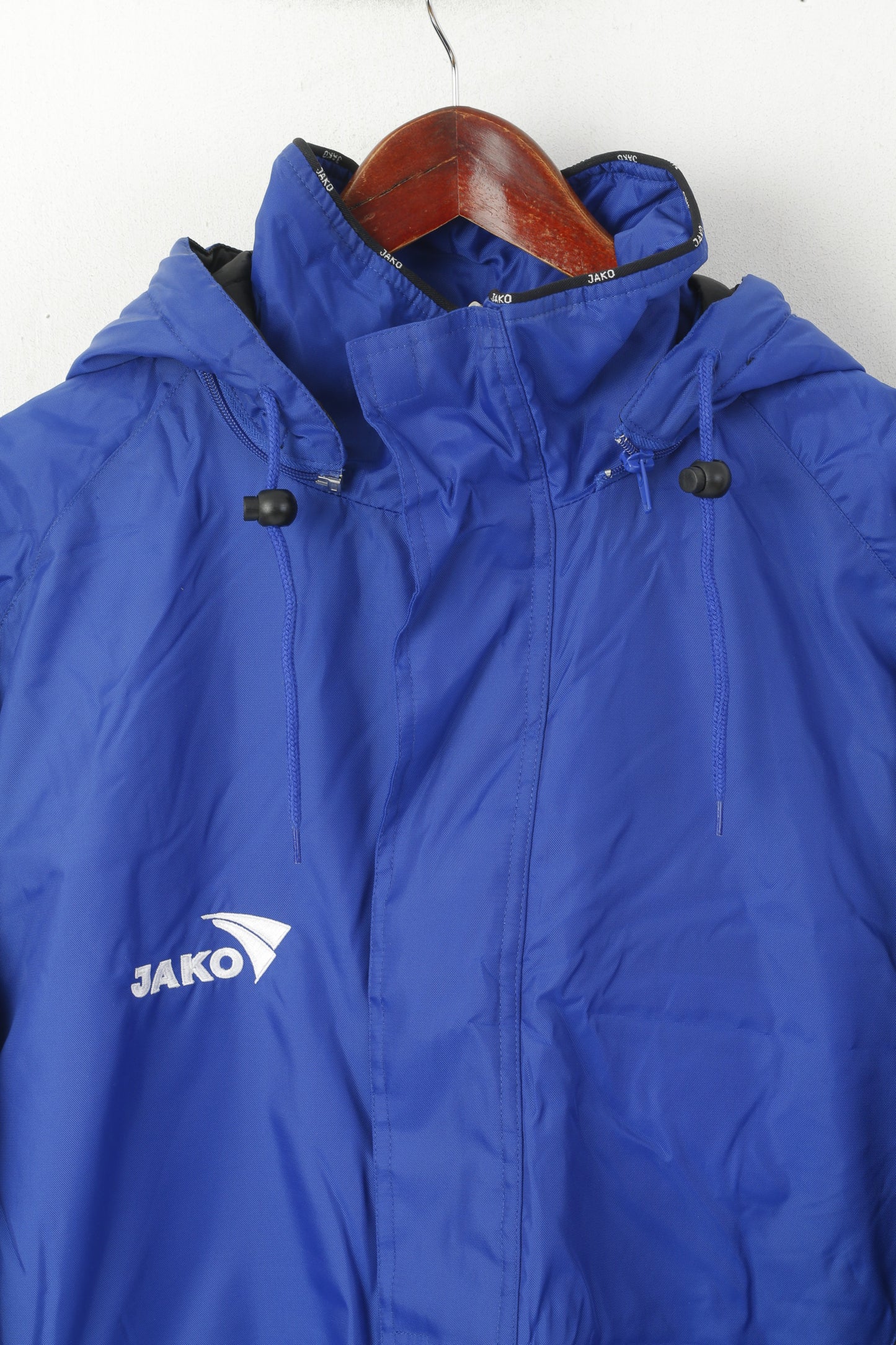Nuova giacca JAKO da uomo XL Blu Sport imbottito Abbigliamento sportivo con cappuccio Team Sport Top