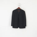 Daniel Grahame Uomo 48 Blazer Giacca monopetto in lycra di lana nera lucida
