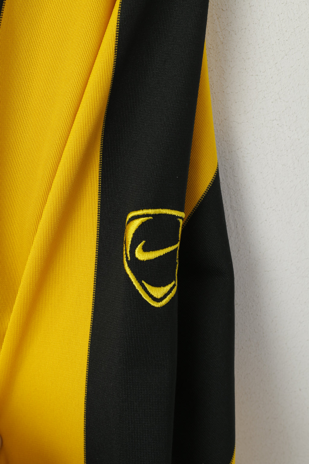 Maglia da calcio per abbigliamento sportivo da allenamento a righe gialle Nike L 183 da uomo