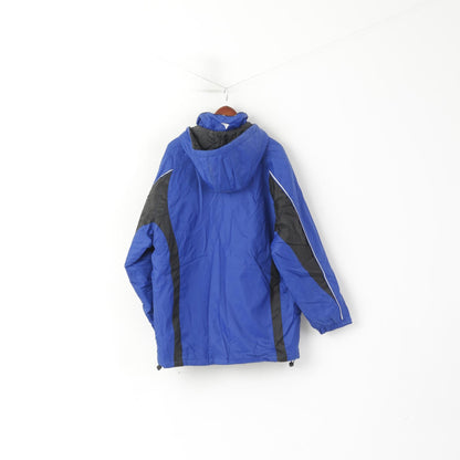 New JAKO Men XL Jacket Blue Sport Padded Sportswear Hooded Team Sport Top