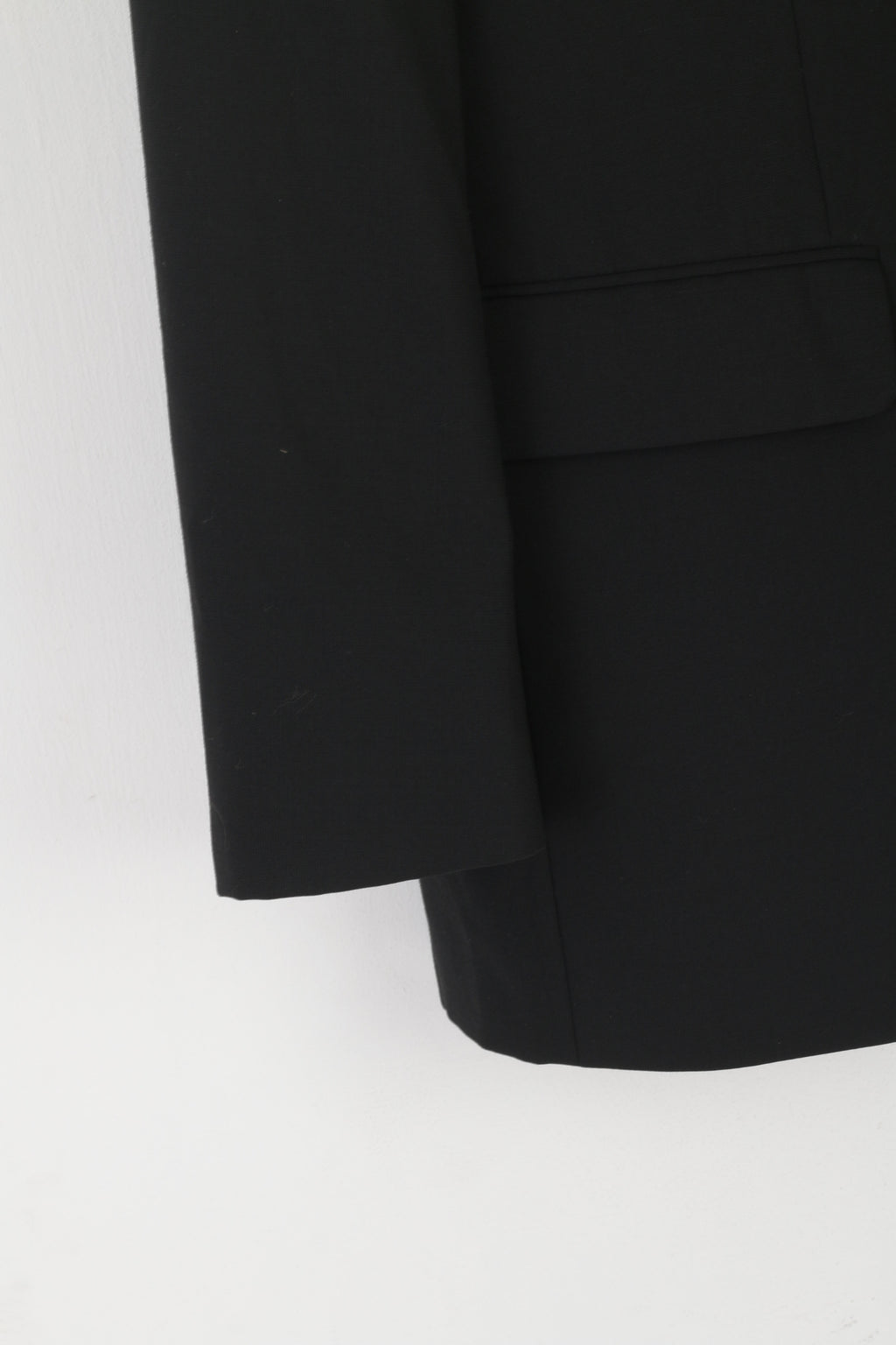 Daniel Grahame Men 48 Blazer Black Shiny Wool Lycra Single Breasted Jacket