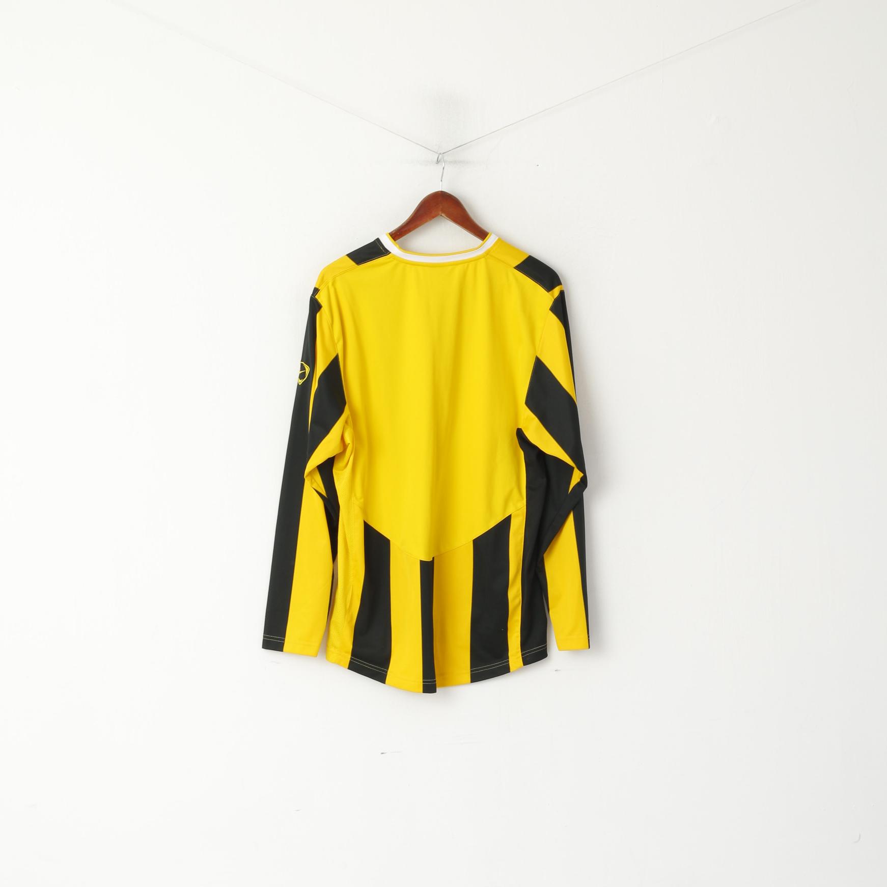 Maglia da calcio per abbigliamento sportivo da allenamento a righe gialle Nike L 183 da uomo