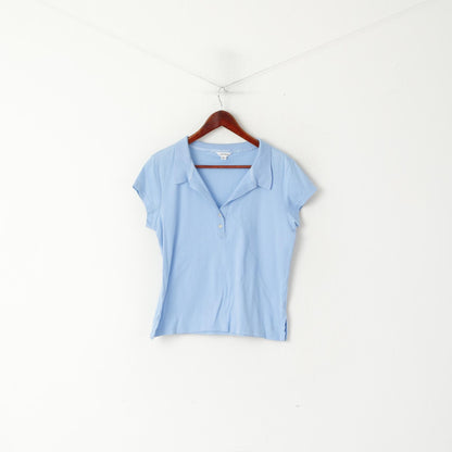 Polo Calvin Klein da donna L. Top corto a maniche corte in cotone blu