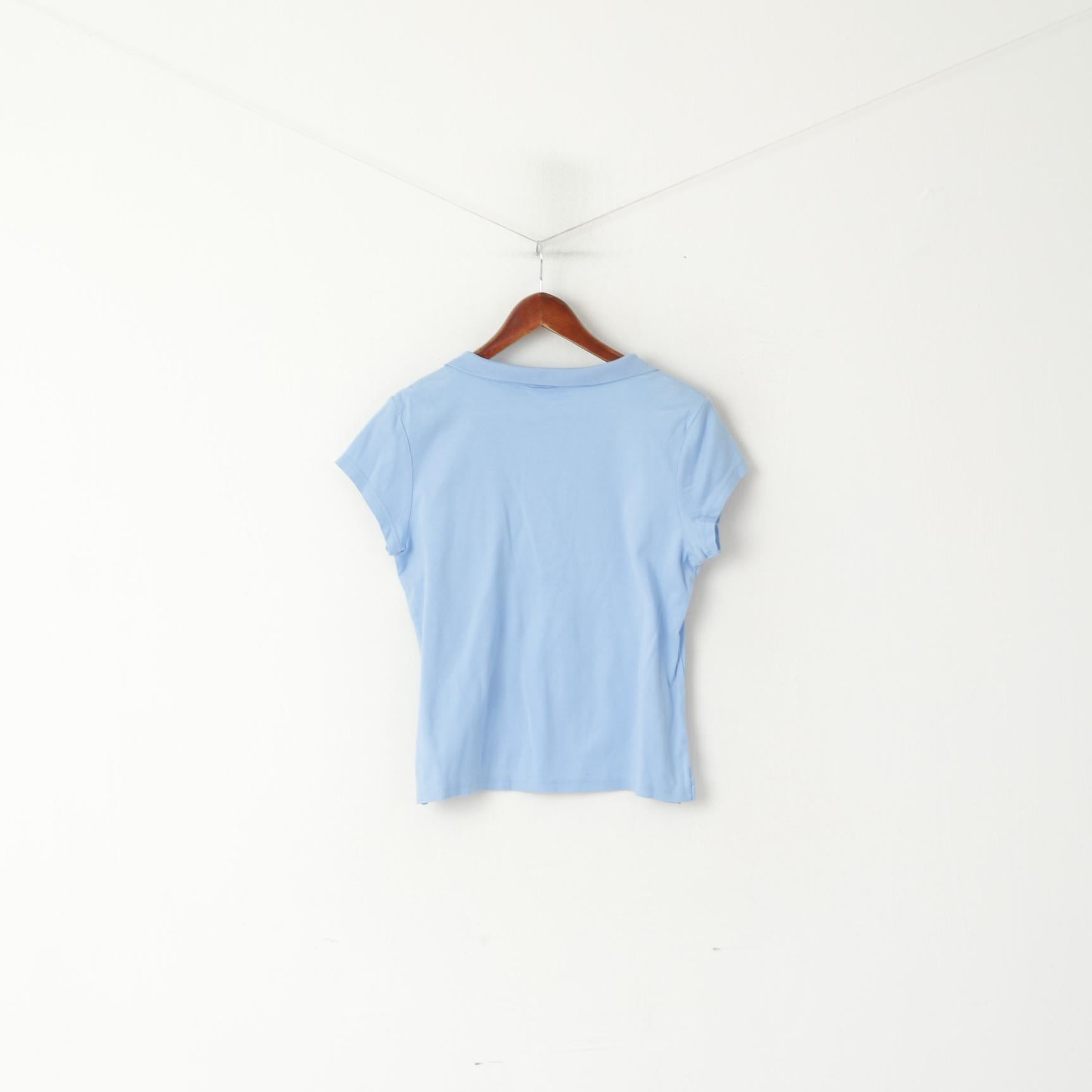 Polo Calvin Klein da donna L. Top corto a maniche corte in cotone blu