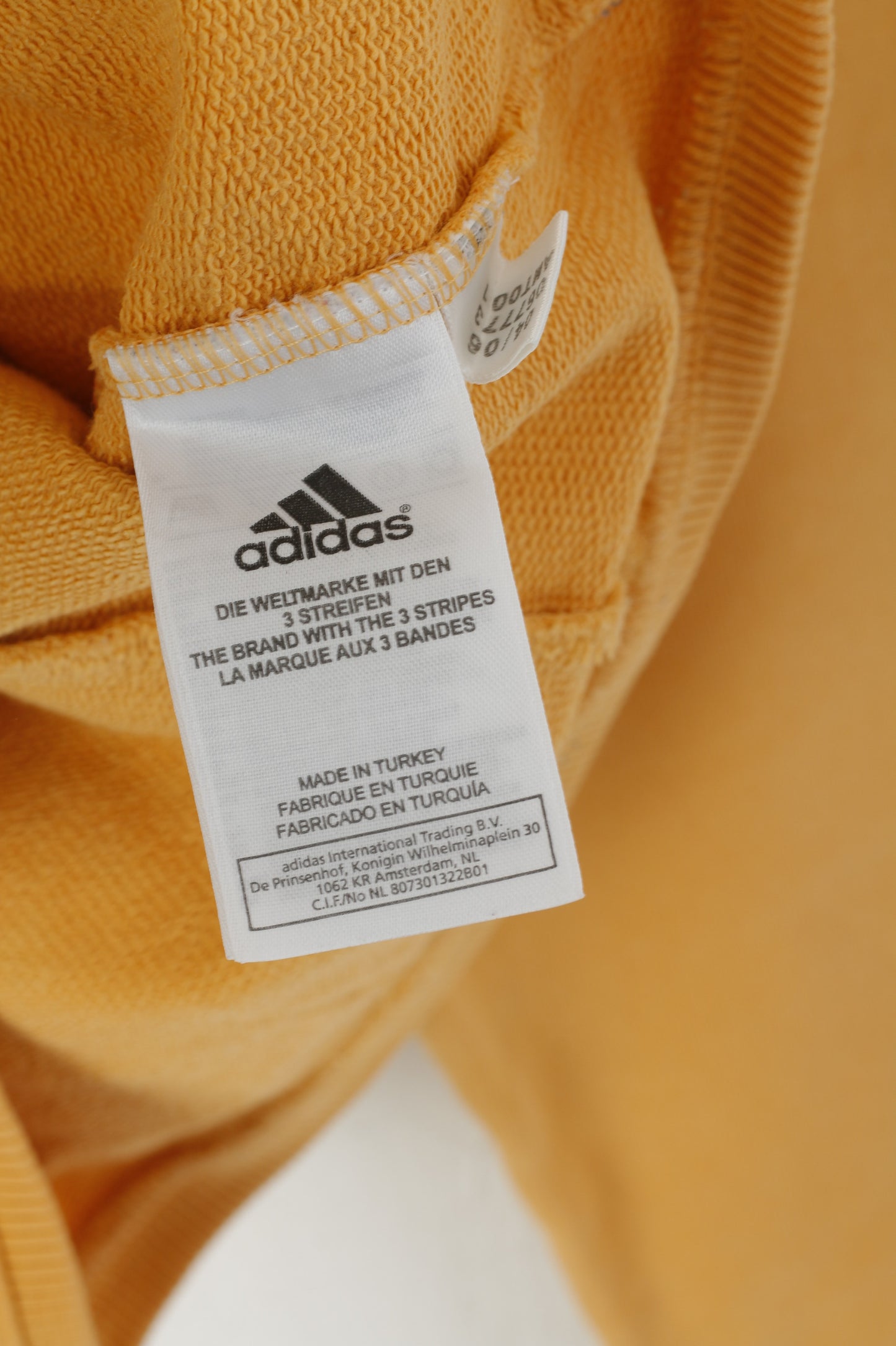 Adidas Women M Sweatshirt Orange Cotton Vintage V Neck Cropped Sport Top