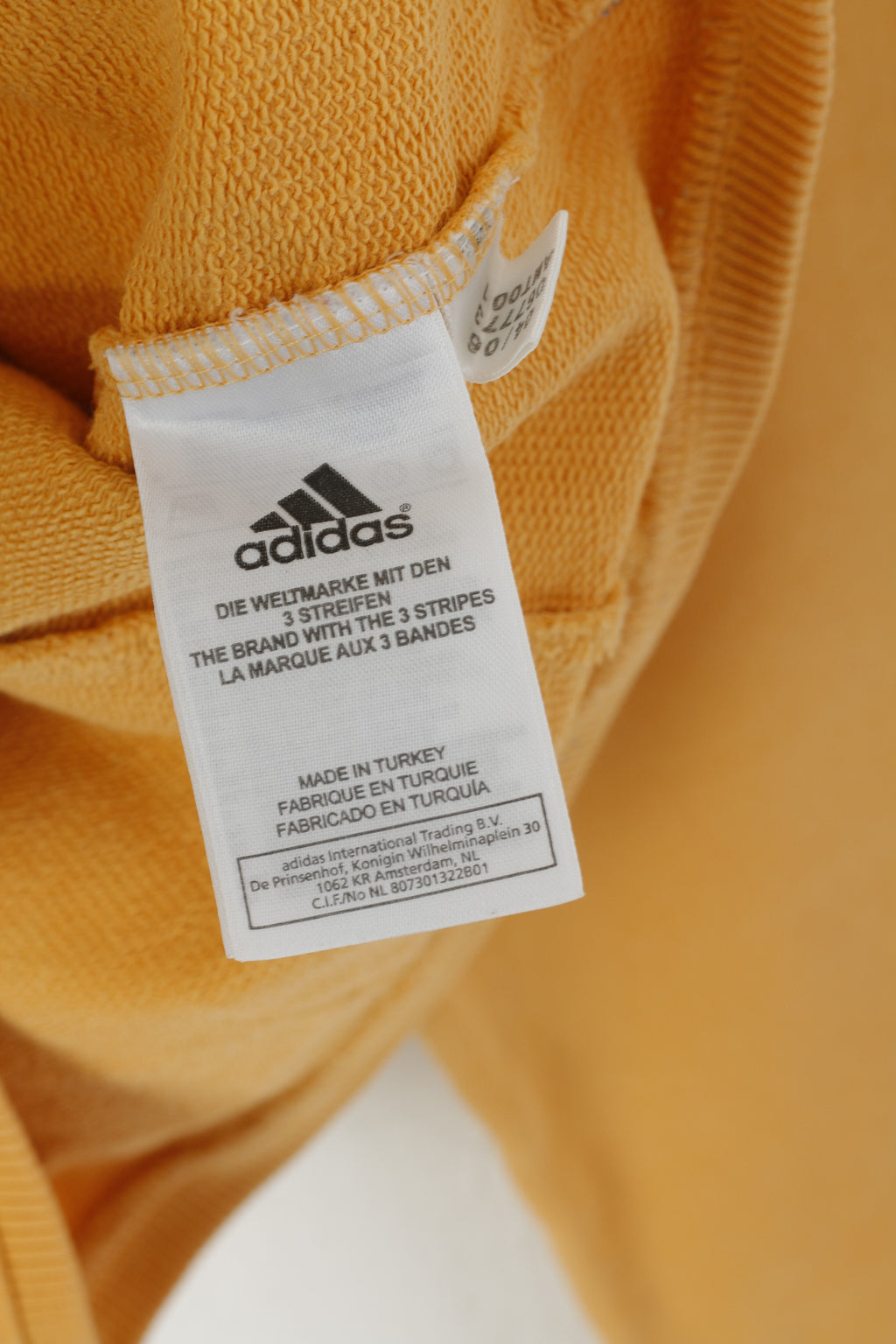 Adidas Femmes M Sweat Orange Coton Vintage Col V Cropped Sport Top