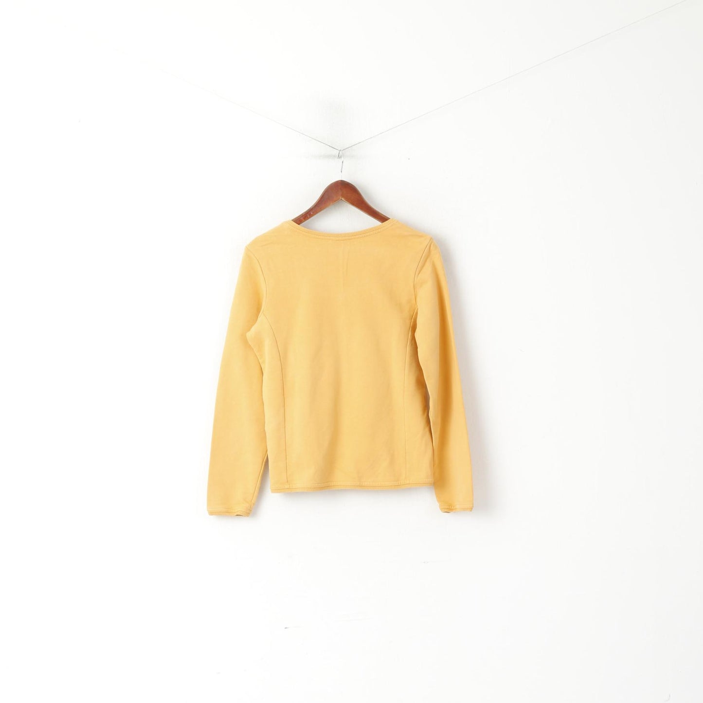 Adidas Women M Sweatshirt Orange Cotton Vintage V Neck Cropped Sport Top