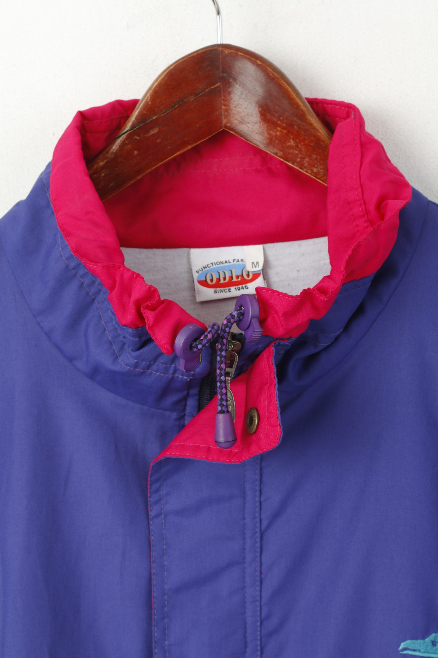 Odlo Men M Jacket Purple Vintage Nylon Full Zip Athletic Clothing System Sport Top