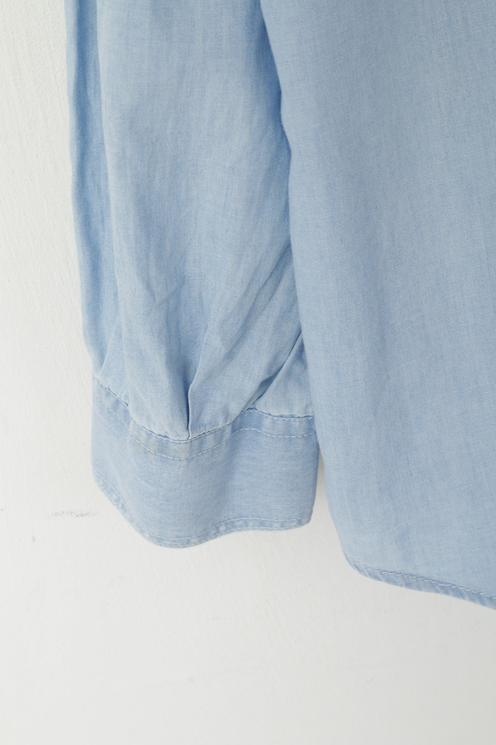 Calvin Klein Jeans Uomo L Camicia casual Top a maniche lunghe in morbido cotone azzurro