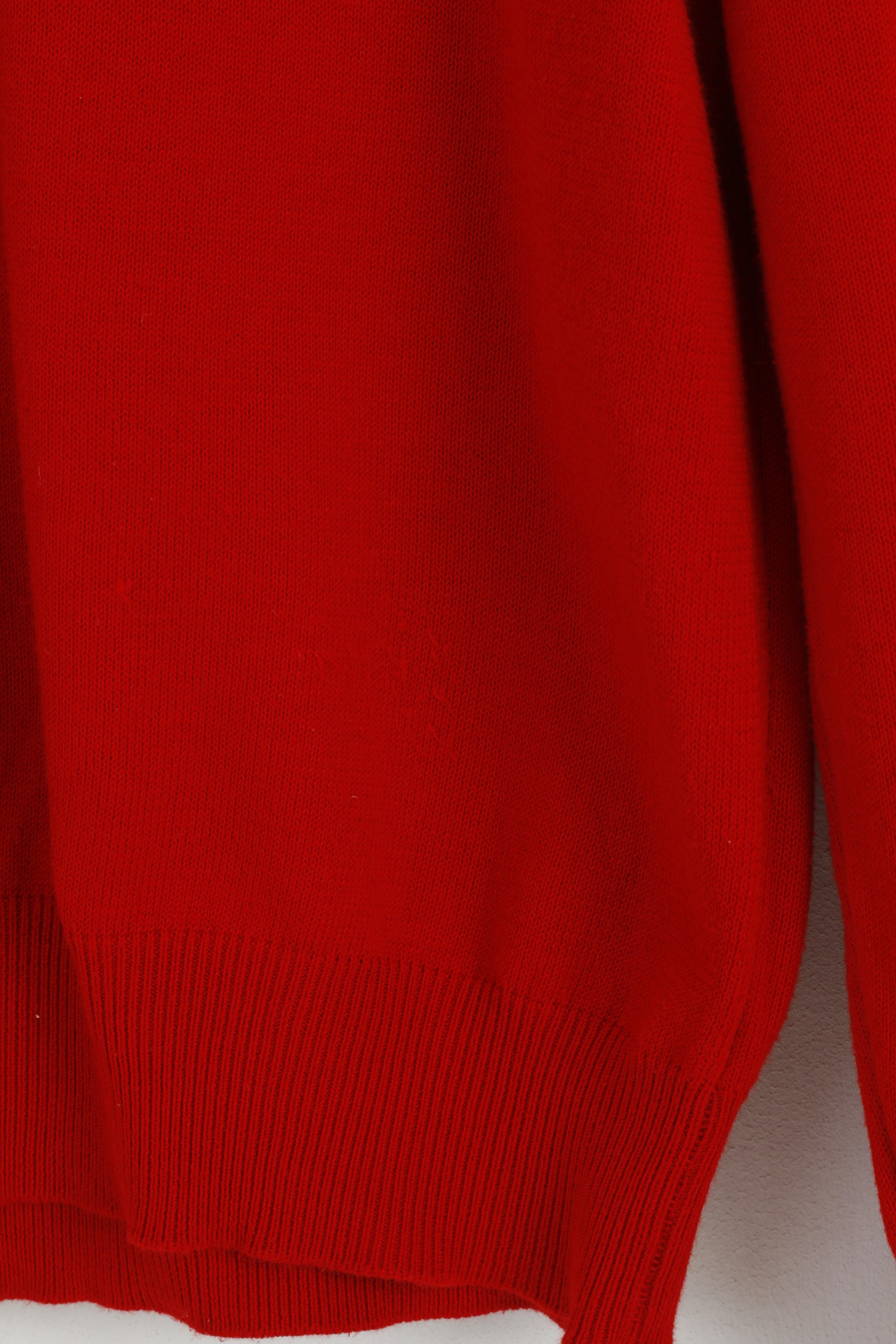 United Colors of Benetton Homme M Pull Rouge Coton Col V Pull Classique