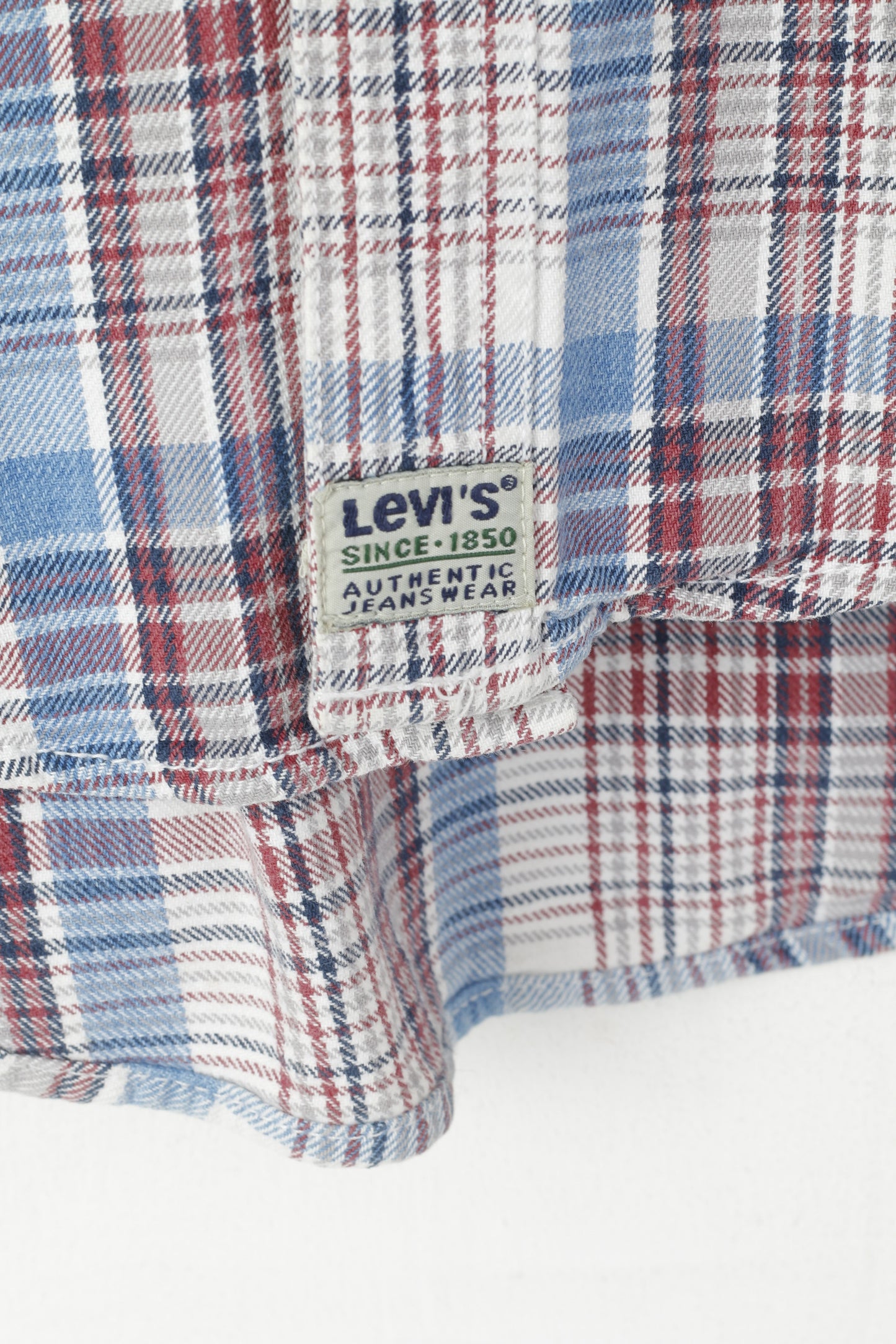 Camicia casual da uomo Levi's Top western a maniche lunghe in cotone vintage con quadri blu