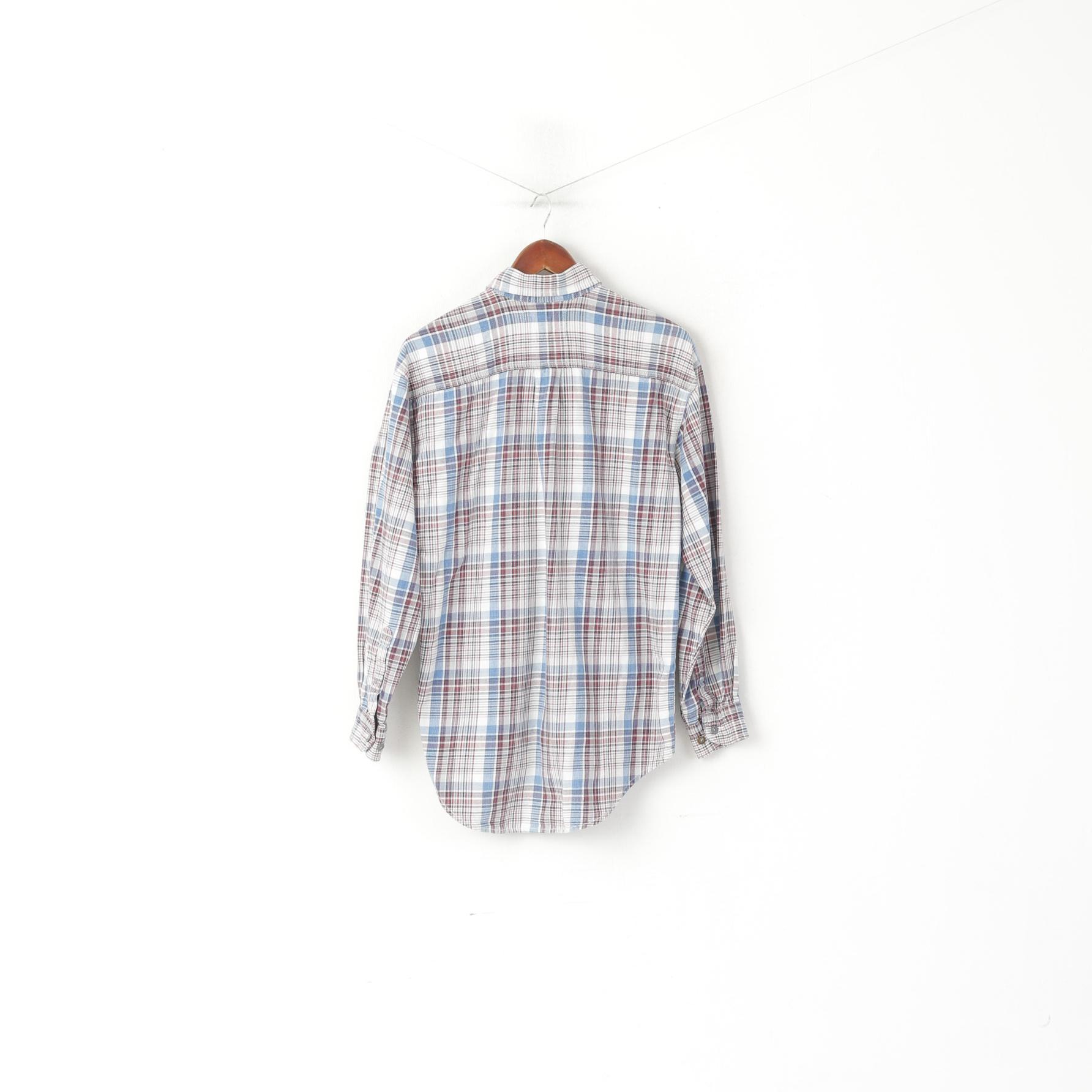Levi's Men S Casual Shirt Blue Check Vintage Cotton Long Sleeve Western Top