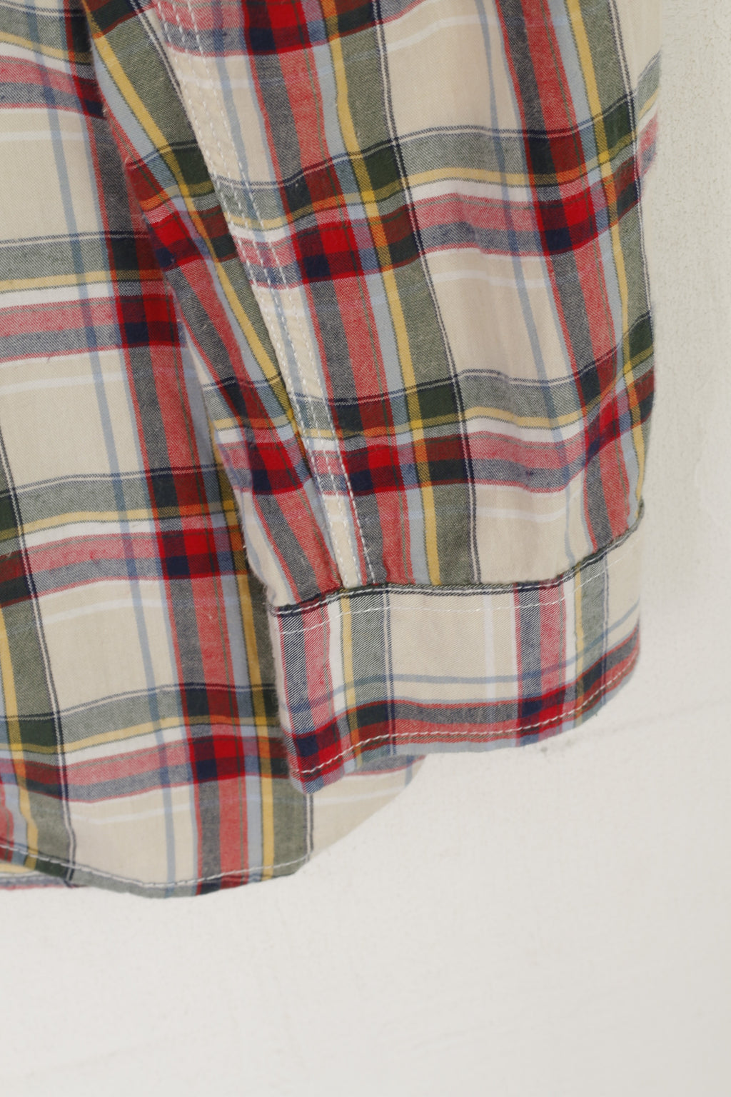 Musto Men L Casual Shirt Beige Check Cotton Ocean Outfitters Long Sleeve Top