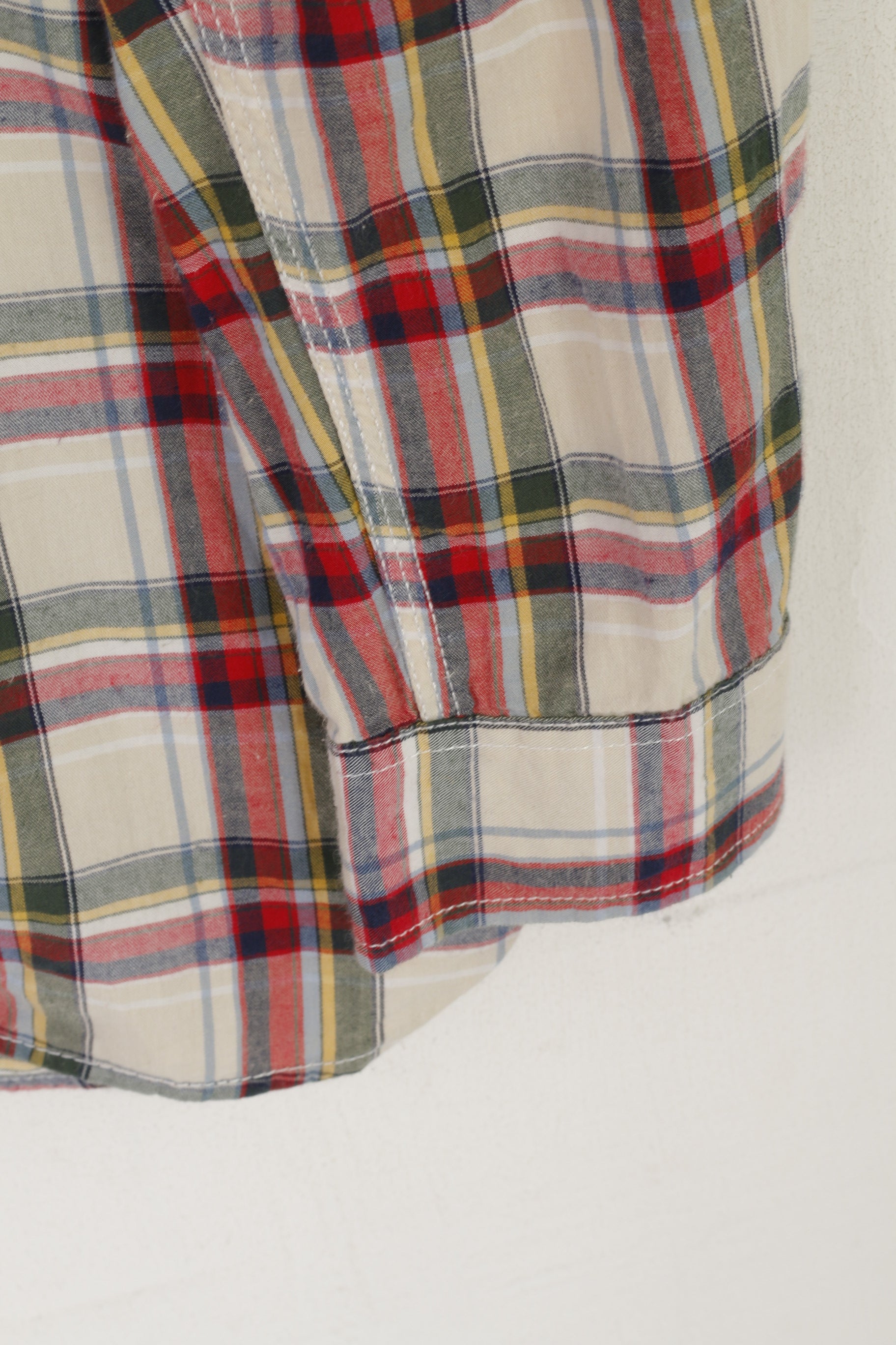 Musto Men L Casual Shirt Beige Check Cotton Ocean Outfitters Long Sleeve Top