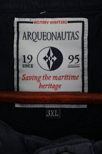 Arqueonautas Hommes 3XL Sweat Marine Coton Hunters Canada Ontario Haut Boutonné