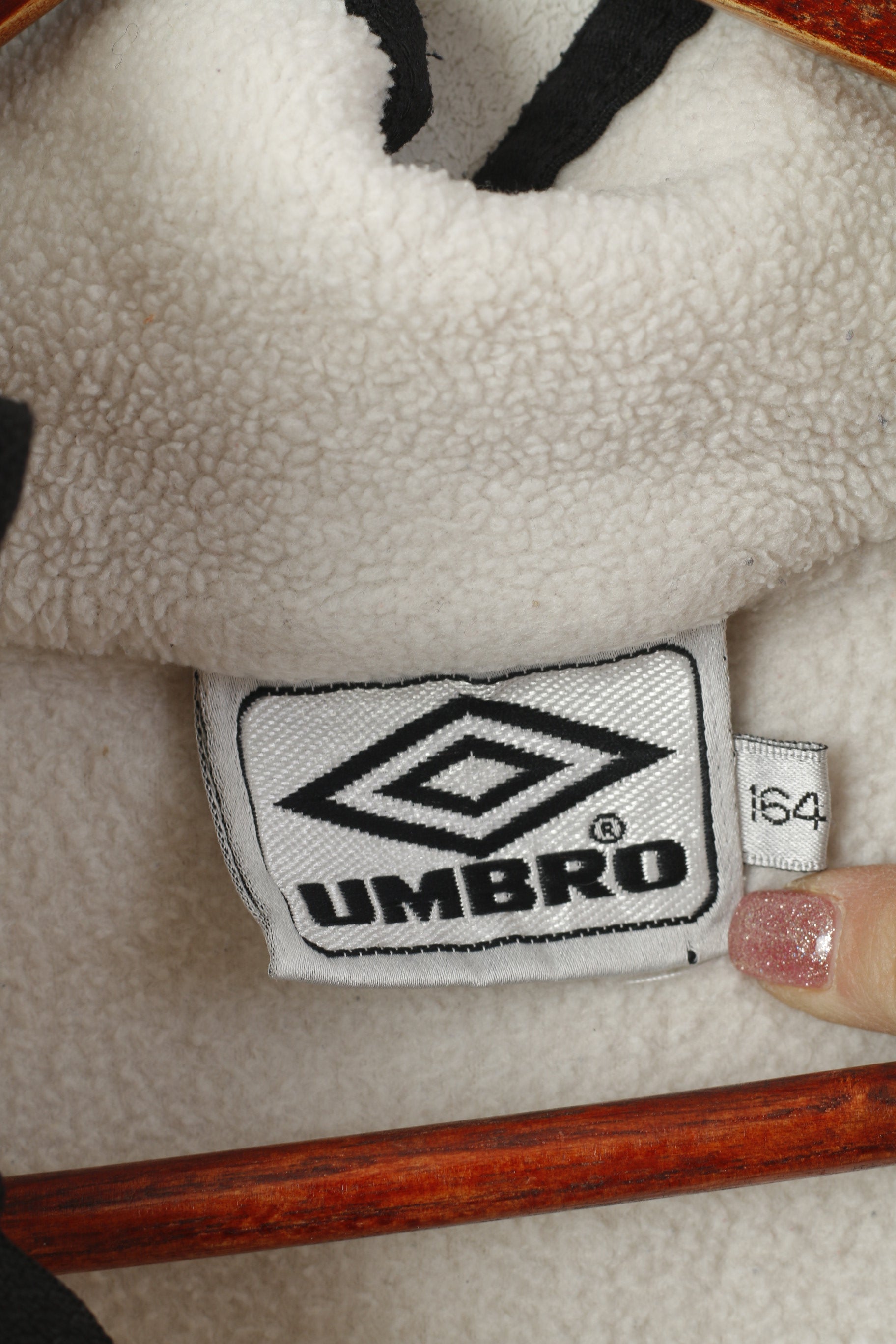 Umbro Youth 164 Fleece Top Beige vintage Pull Zip Neck Sportswear Top