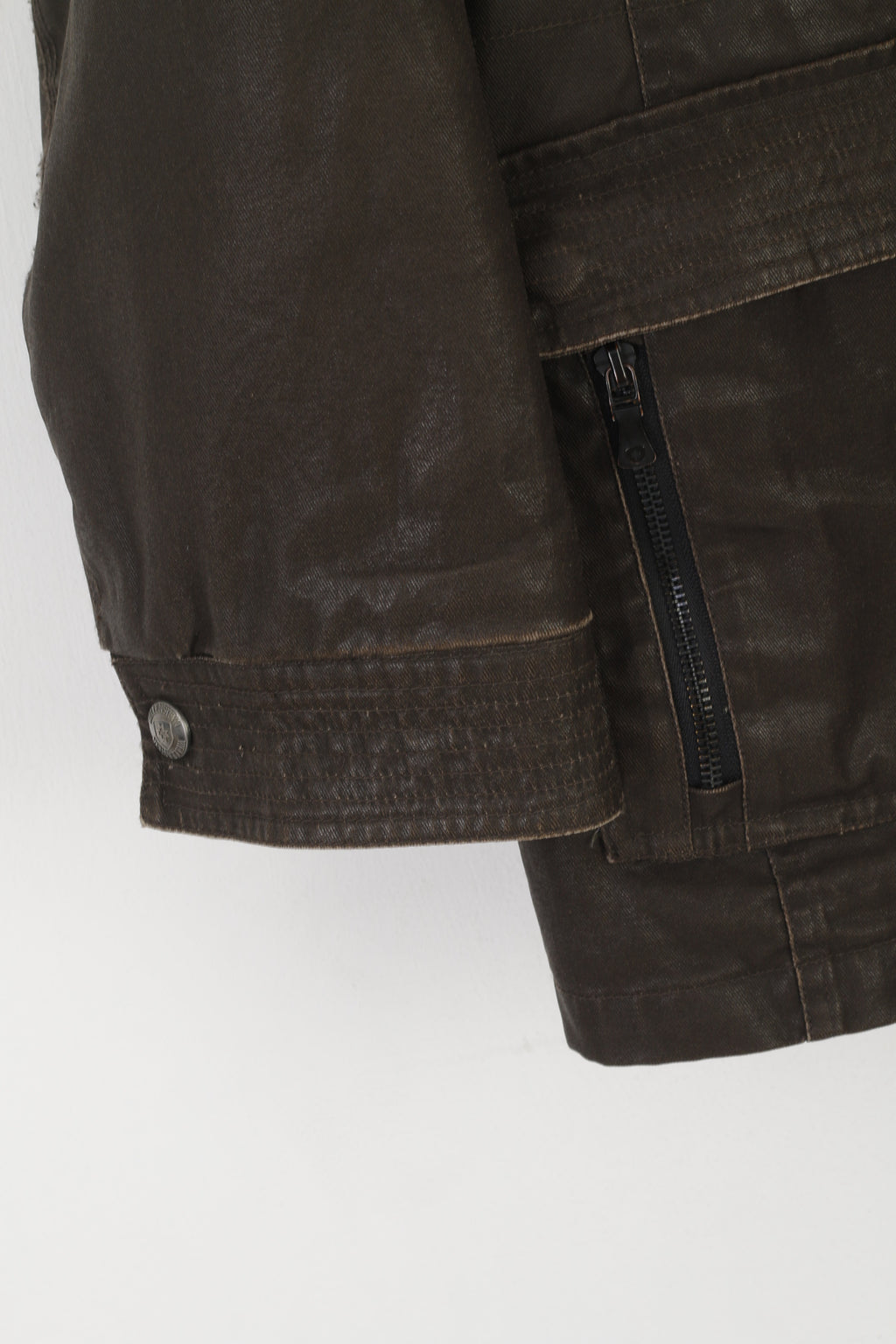 Wellensteyn Montgomery Men XL Jacket Brown Wax Cotton Military Zip Up Top