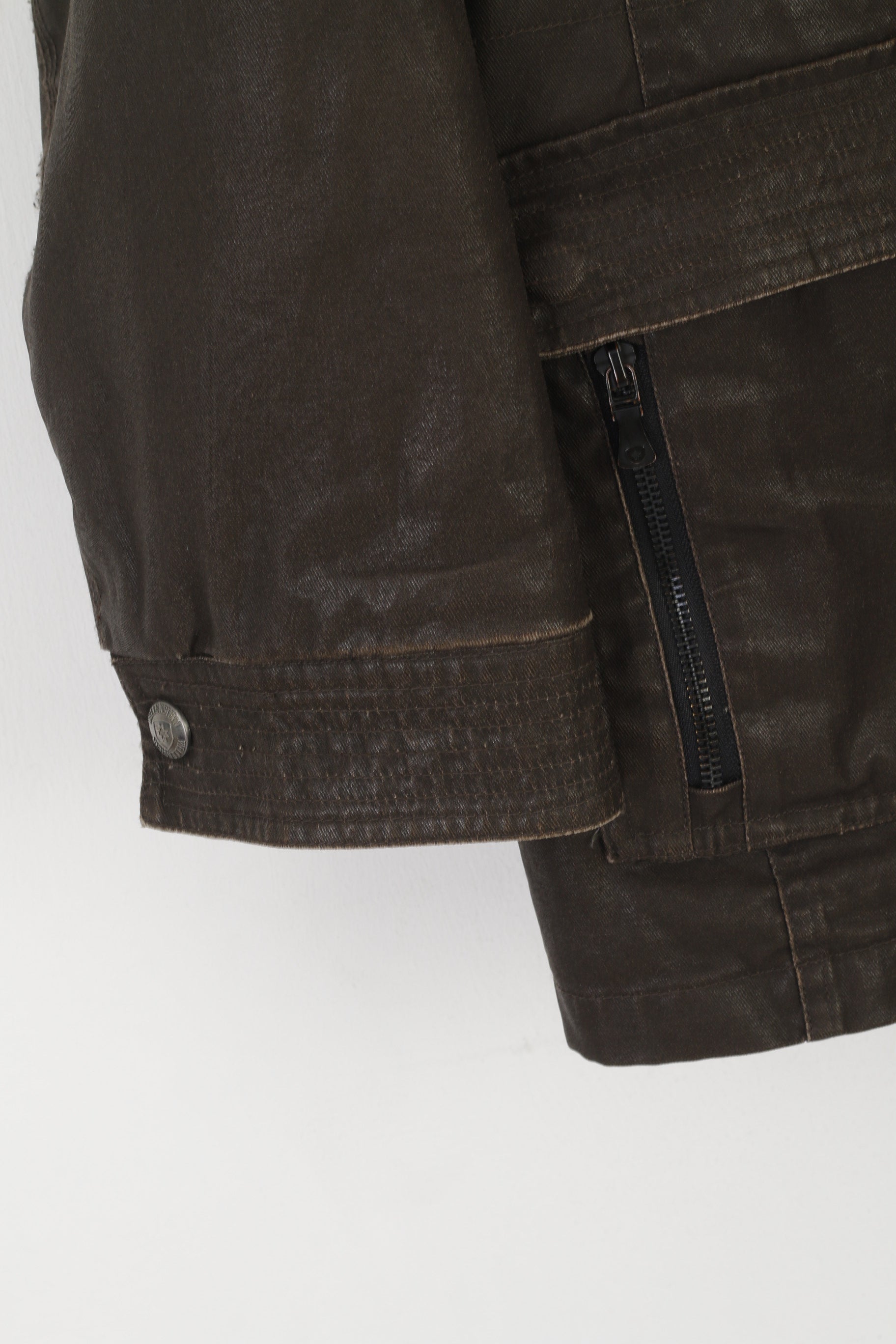 Wellensteyn Montgomery Men XL Jacket Brown Wax Cotton Military Zip Up Top