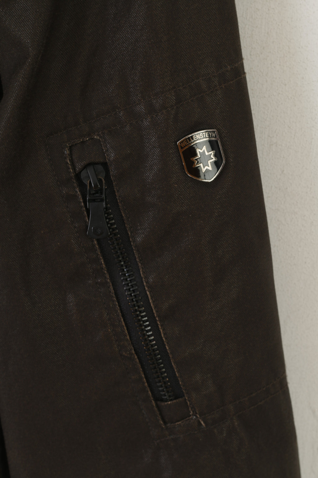 Wellensteyn Montgomery Men XL Jacket Brown Wax Cotton Military Zip Up Top