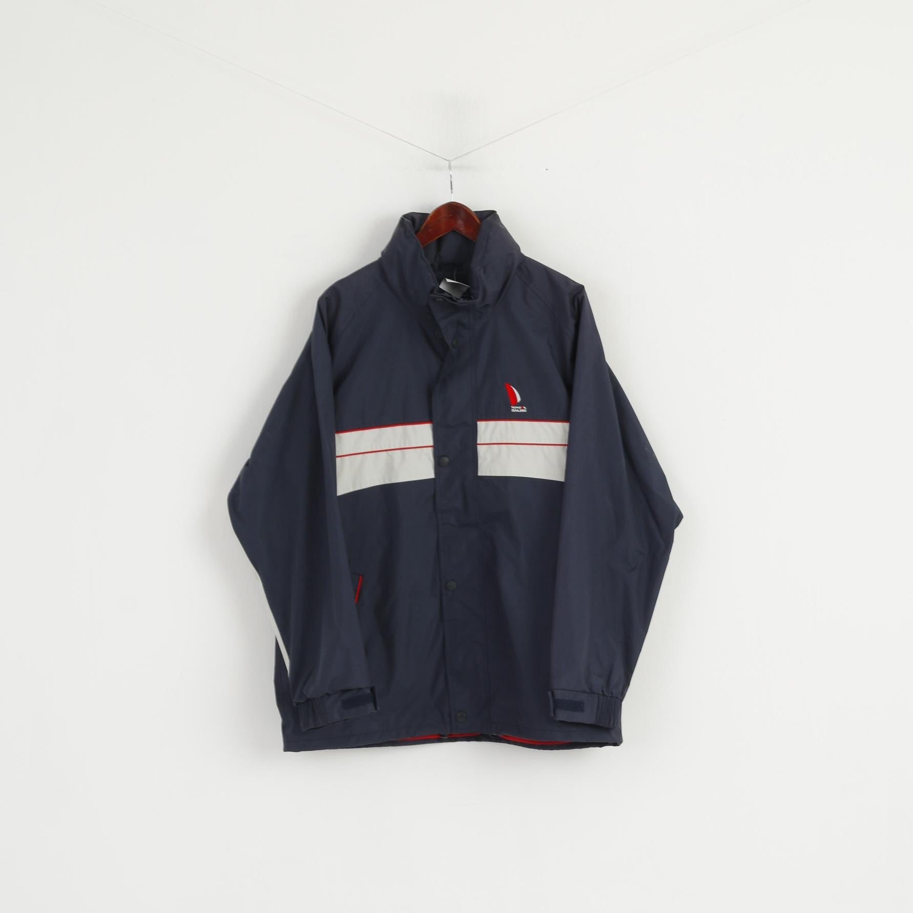 Giacca da uomo Trespass Sailing L Giacca da vela impermeabile con cappuccio nascosto blu scuro