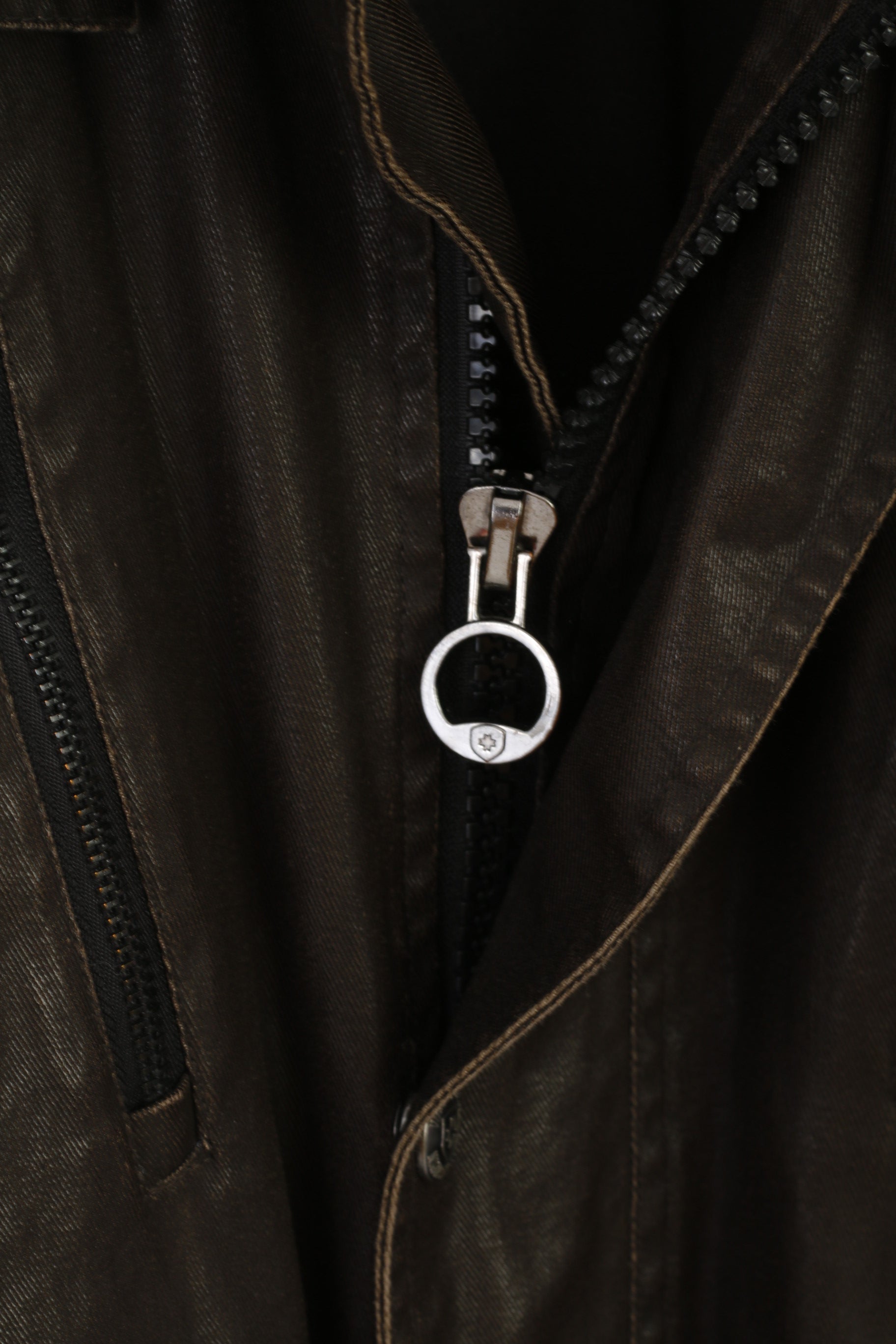 Wellensteyn Montgomery Men XL Jacket Brown Wax Cotton Military Zip Up Top