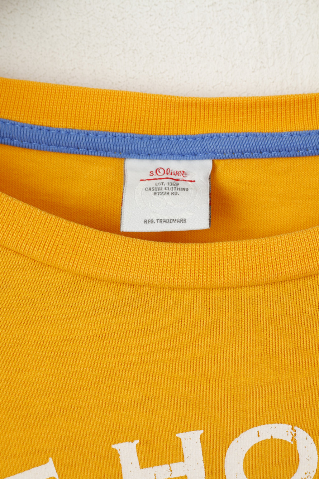 S. Oliver Youth XL 176 Shirt Orange Cotton Graphic Georgetown Long Sleeve Top