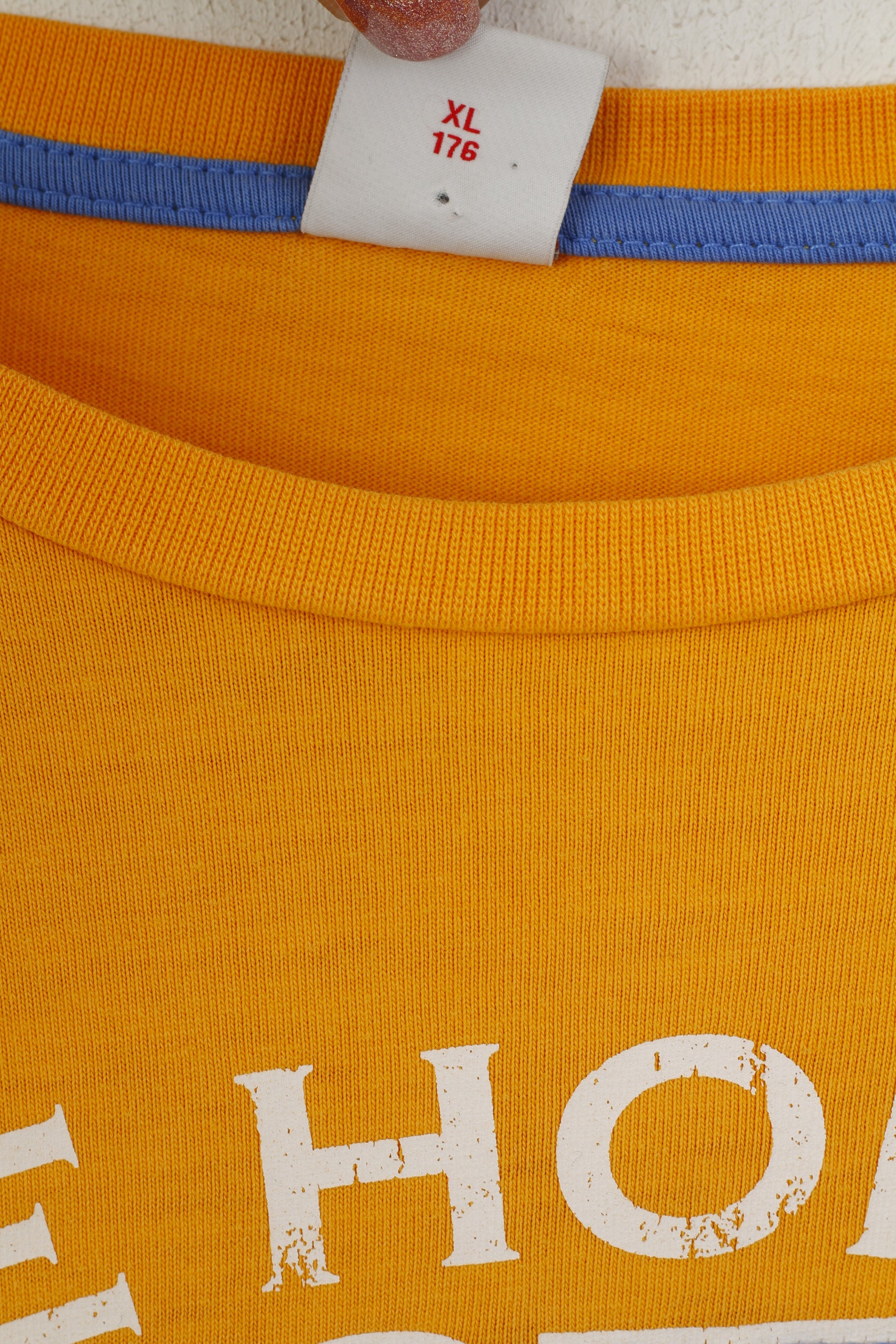 S. Oliver Youth XL 176 Shirt Orange Cotton Graphic Georgetown Long Sleeve Top