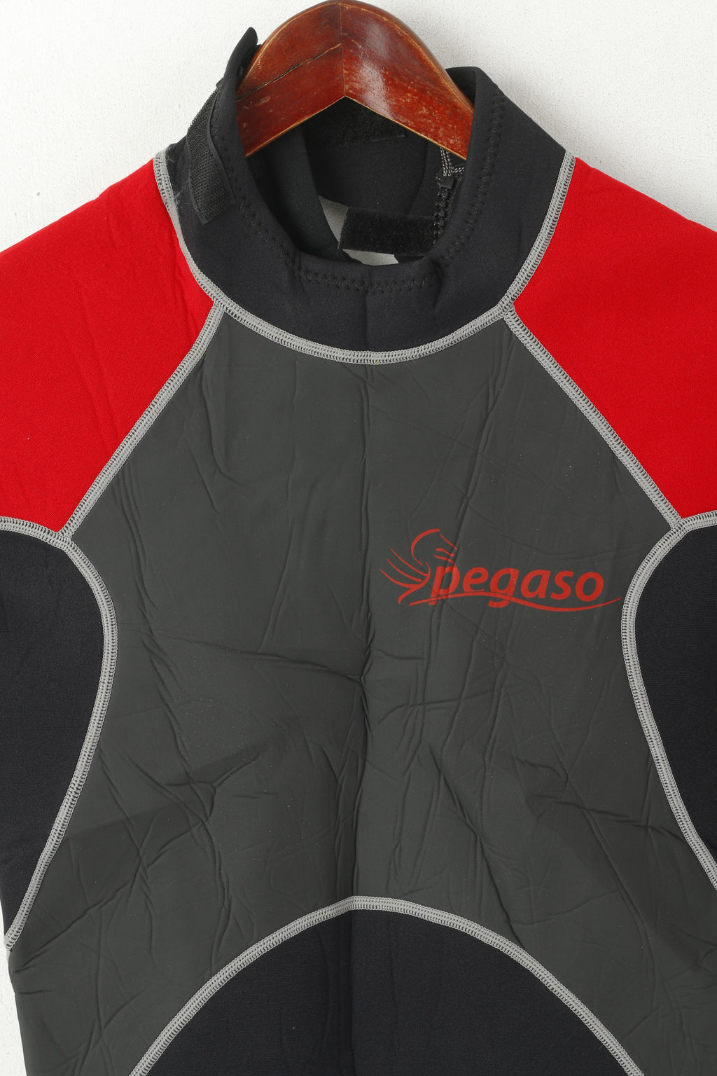 Pegaso Unisex S Wetsuit Black Red Surf Steamer Neoprene Swim Shortie Wet Suit