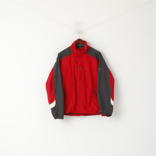 Giacca da uomo Helly Hansen M (S) rossa Top da escursionismo da montagna impermeabile in nylon con cerniera per esterni