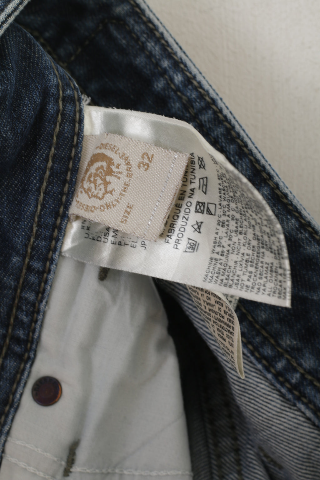 Diesel Industry Hommes 32 Jeans Pantalons Waykee Regular Droit Denim Pantalon