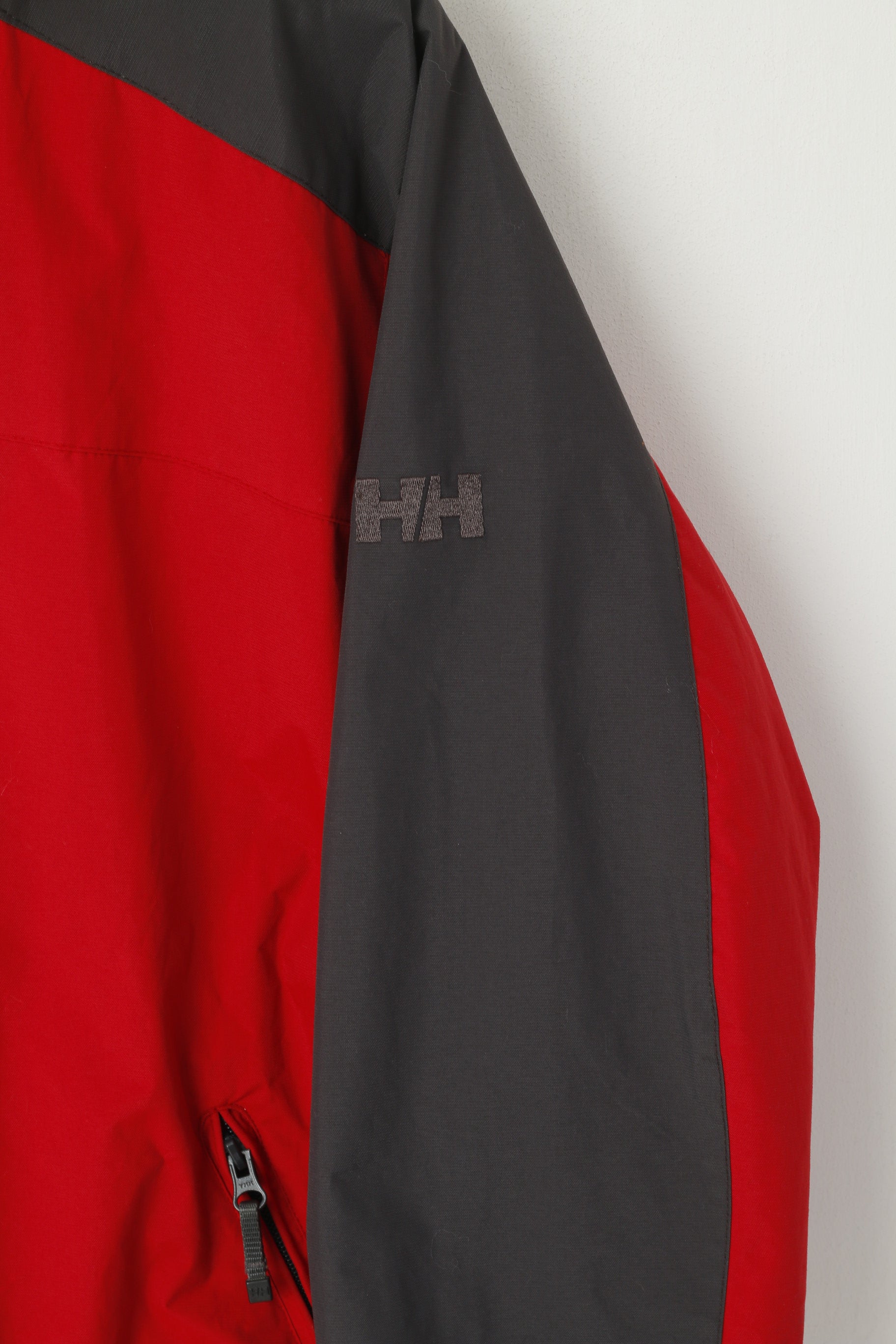 Giacca da uomo Helly Hansen M (S) rossa Top da escursionismo da montagna impermeabile in nylon con cerniera per esterni