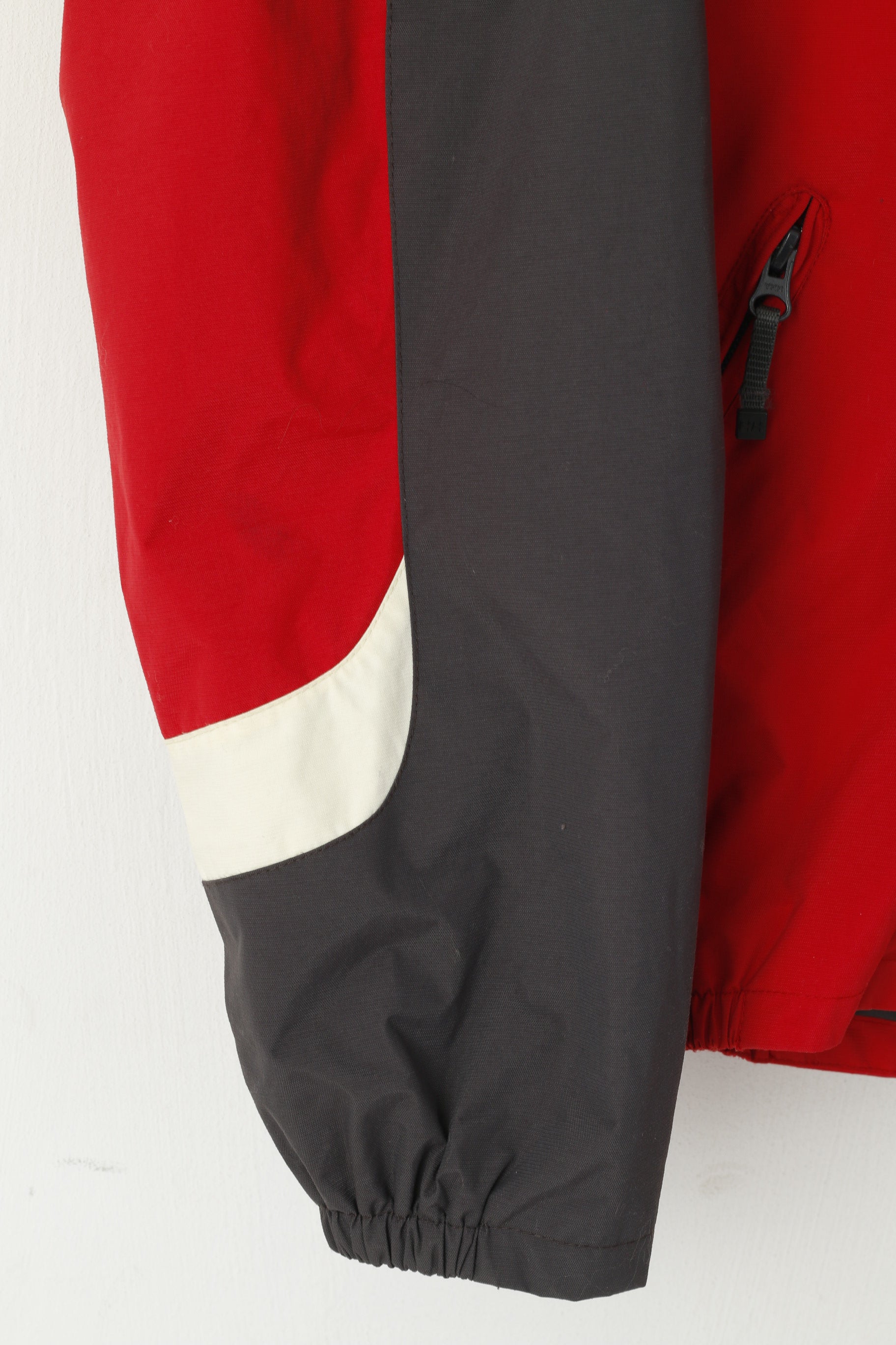 Giacca da uomo Helly Hansen M (S) rossa Top da escursionismo da montagna impermeabile in nylon con cerniera per esterni