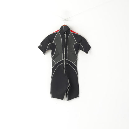 Pegaso Unisex S Wetsuit Black Red Surf Steamer Neoprene Swim Shortie Wet Suit