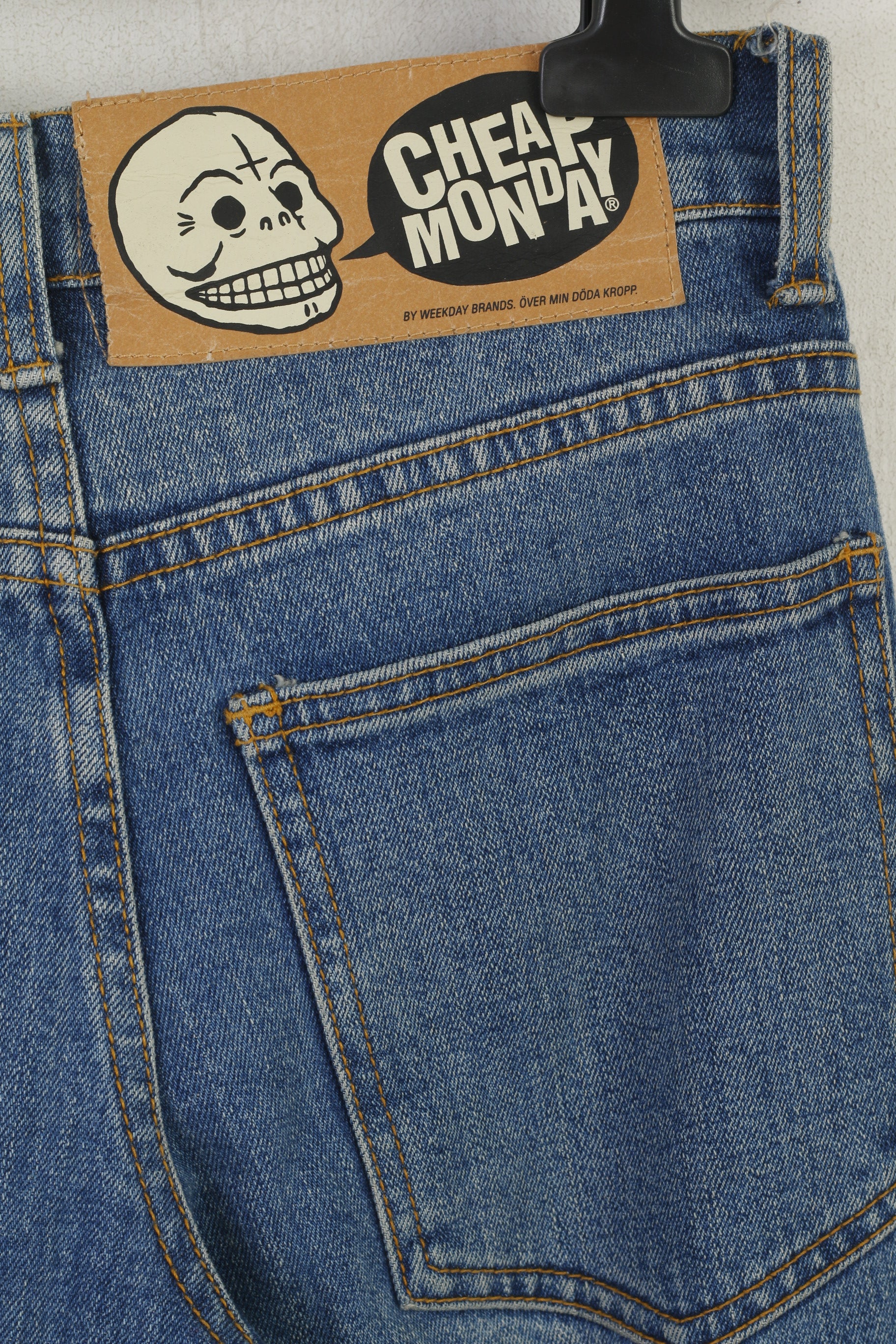 Cheap Monday Women 25 Jeans Trousers Blue Cotton Denim Skinny Stretch Pants