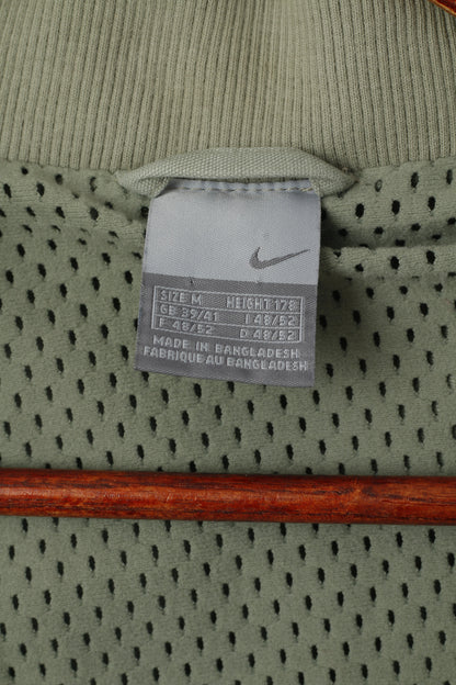 Nike Men M 178 (S) Jacket Khaki Cotton Military Parka Hooded Outdoor Zip Up Top