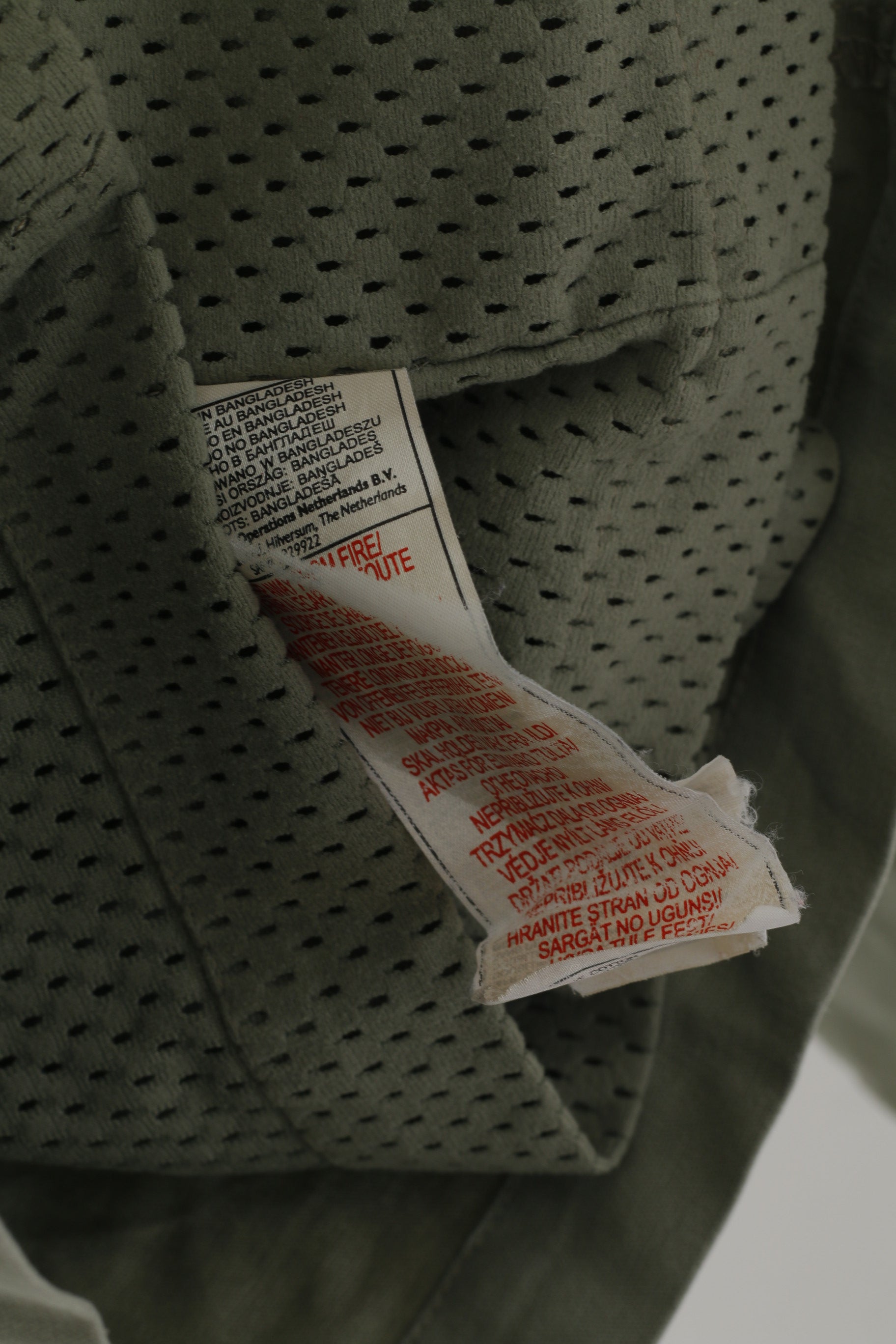 Nike M 178 (S) Veste Kaki Coton Militaire Parka À Capuche Extérieur Zip Up Top